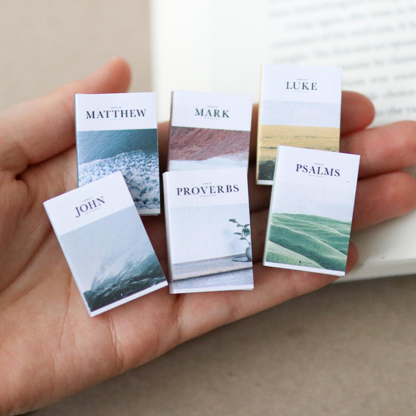 Handmade MINI Christian Books (set of 6 mini books) Miniature tiny book club gift Christian Christianity nonfiction faith