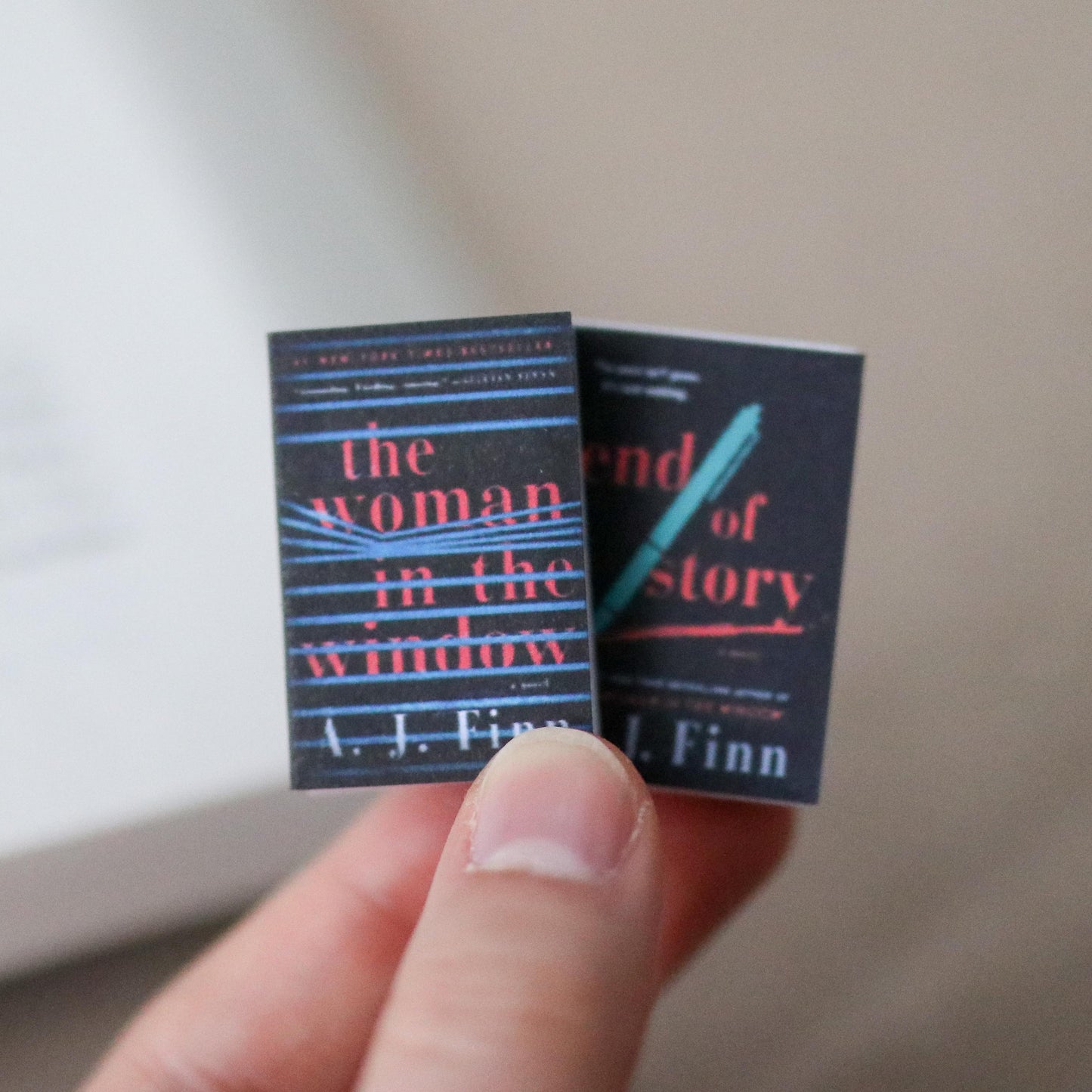 Handmade MINI A.J. Finn Books (set of 2 mini books)