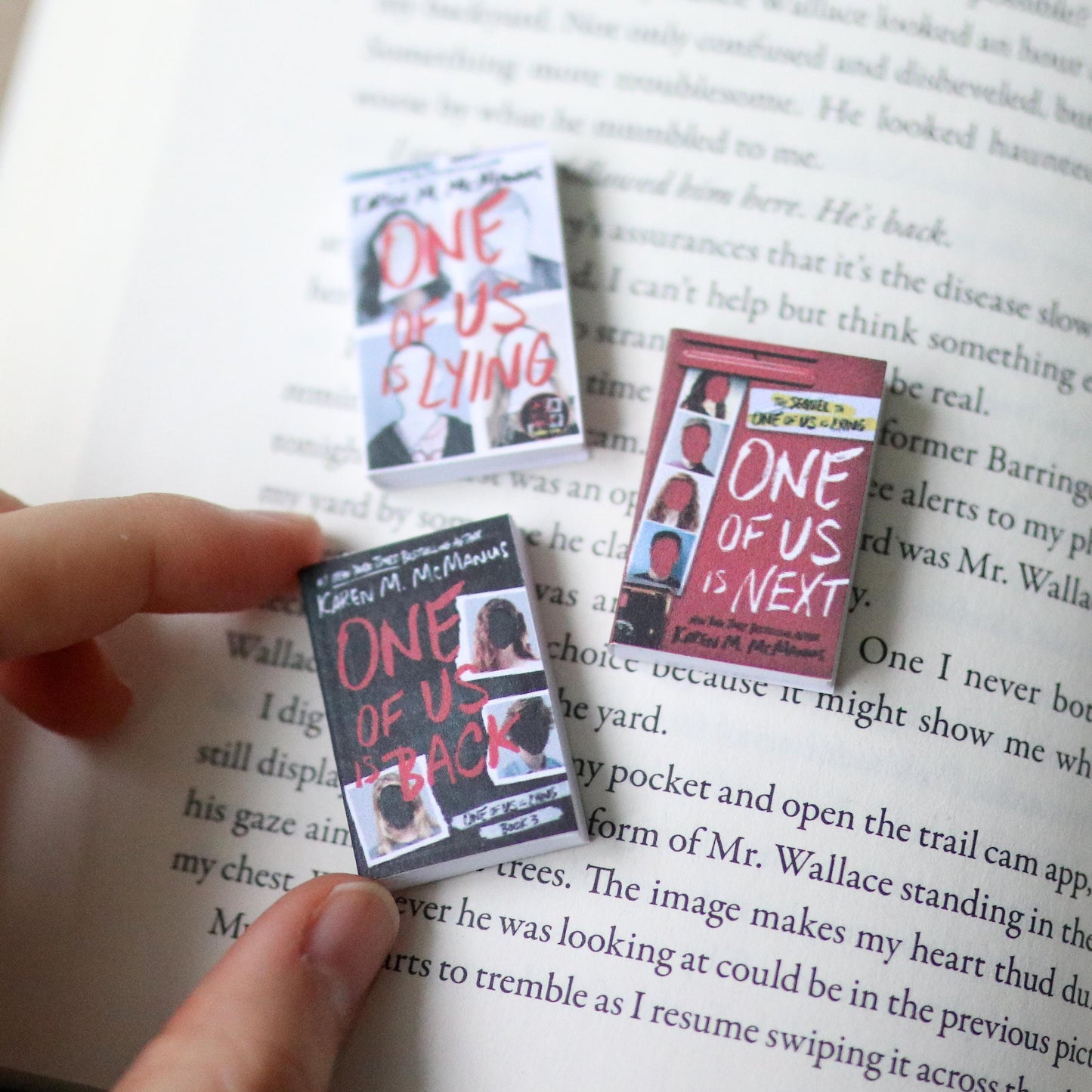 Handmade MINI One of Us Is Lying Series Books (set of 3 mini books)
