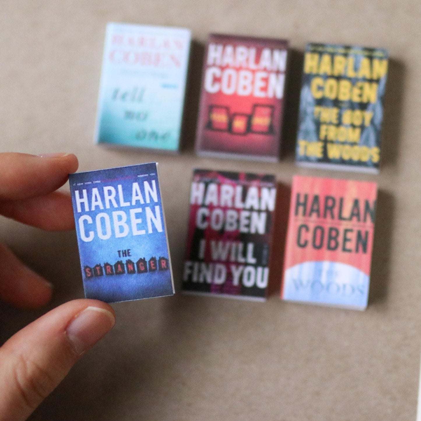 Handmade MINI Harlan Coben Books (set of 6 mini books)