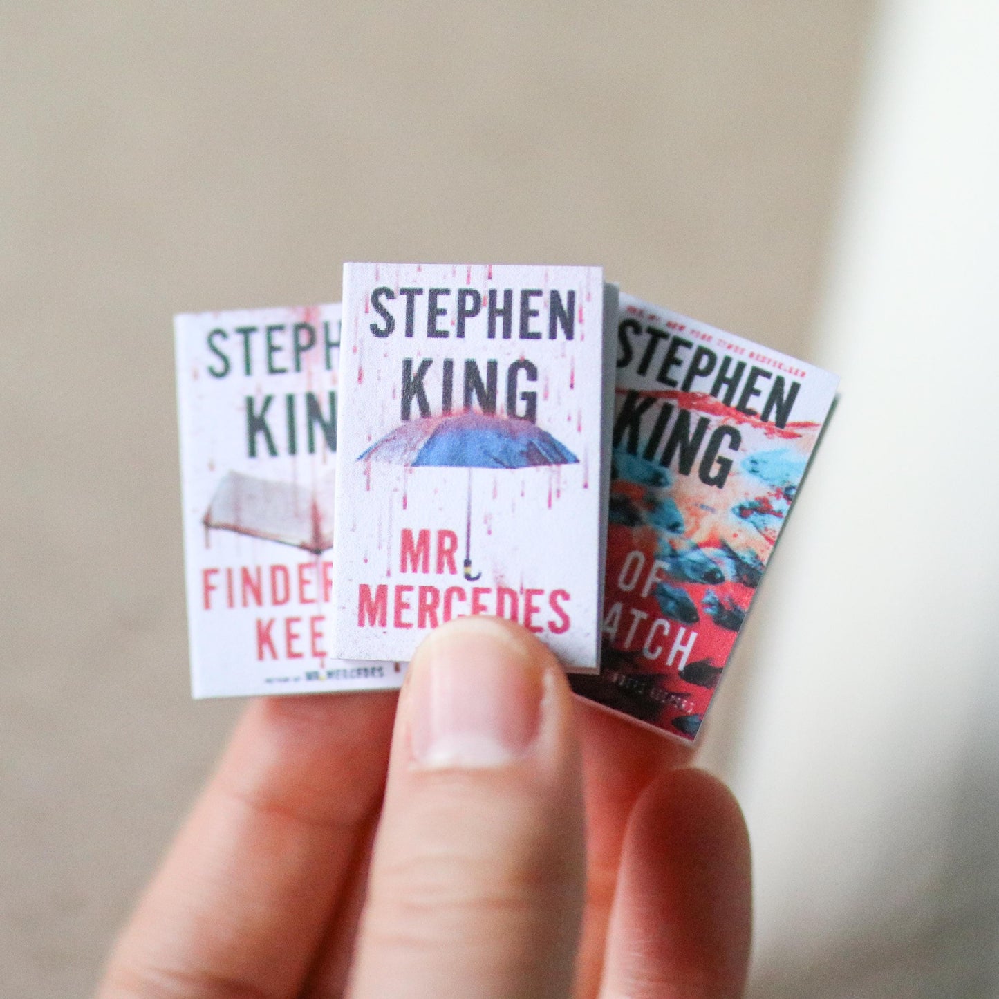 Handmade MINI Bill Hodges Trilogy Books (set of 3 mini books)