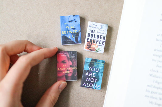 Handmade MINI Greer Hendricks Books (set of 4 mini books)