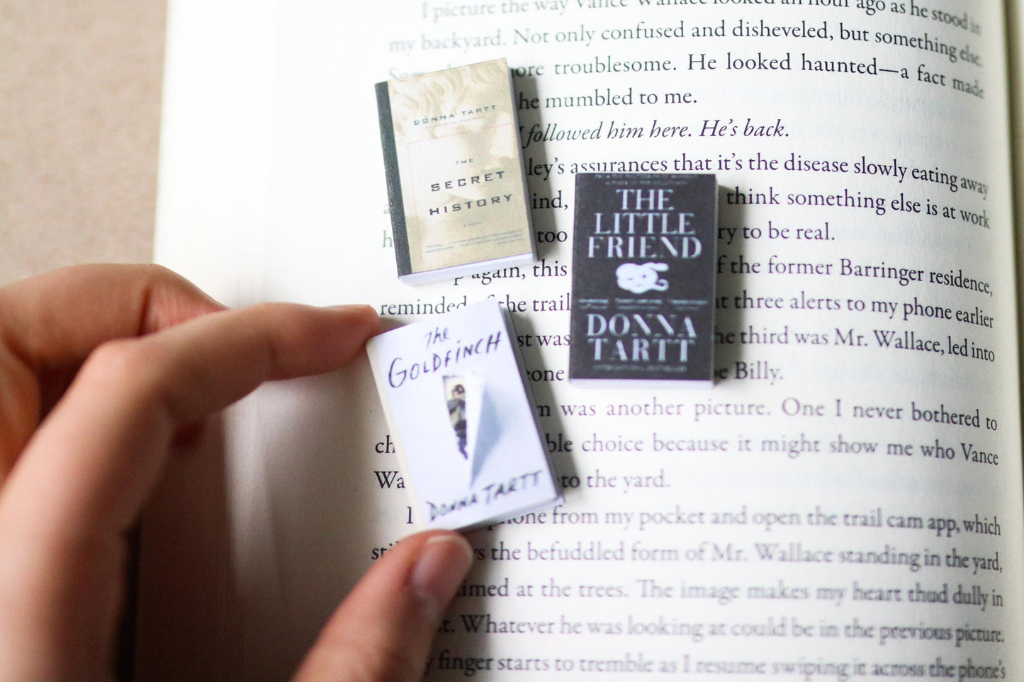 Handmade MINI Donna Tartt Books (set of 3 mini books)