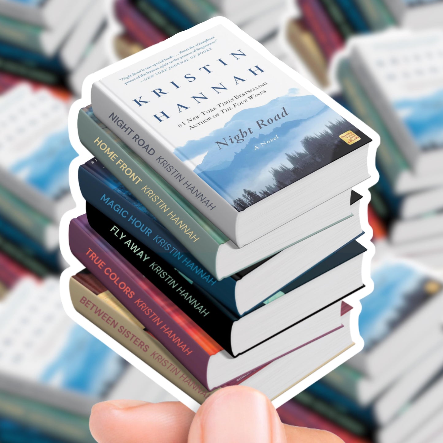 Kristin Hannah Book Stack Sticker