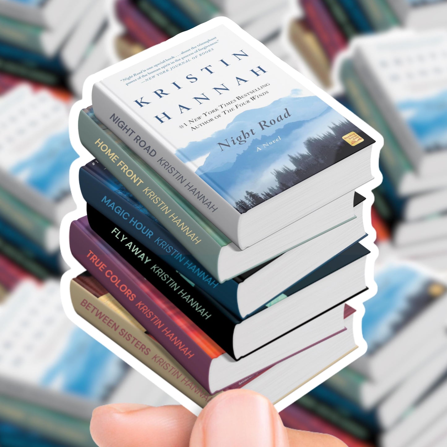 Kristin Hannah Book Stack Sticker