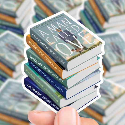 Fredrik Backman Book Stack Sticker