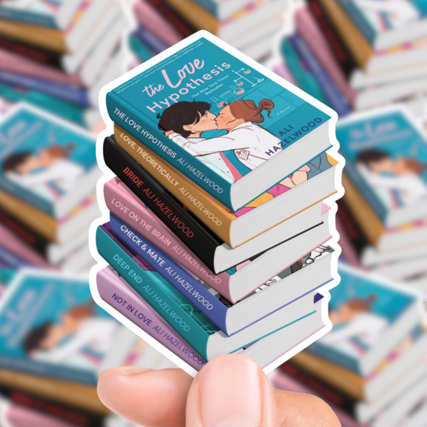 Ali Hazelwood Book Stack Sticker
