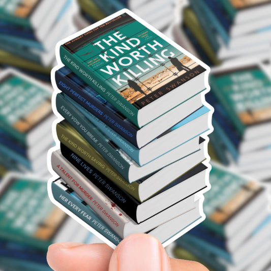 Peter Swanson Book Stack Sticker