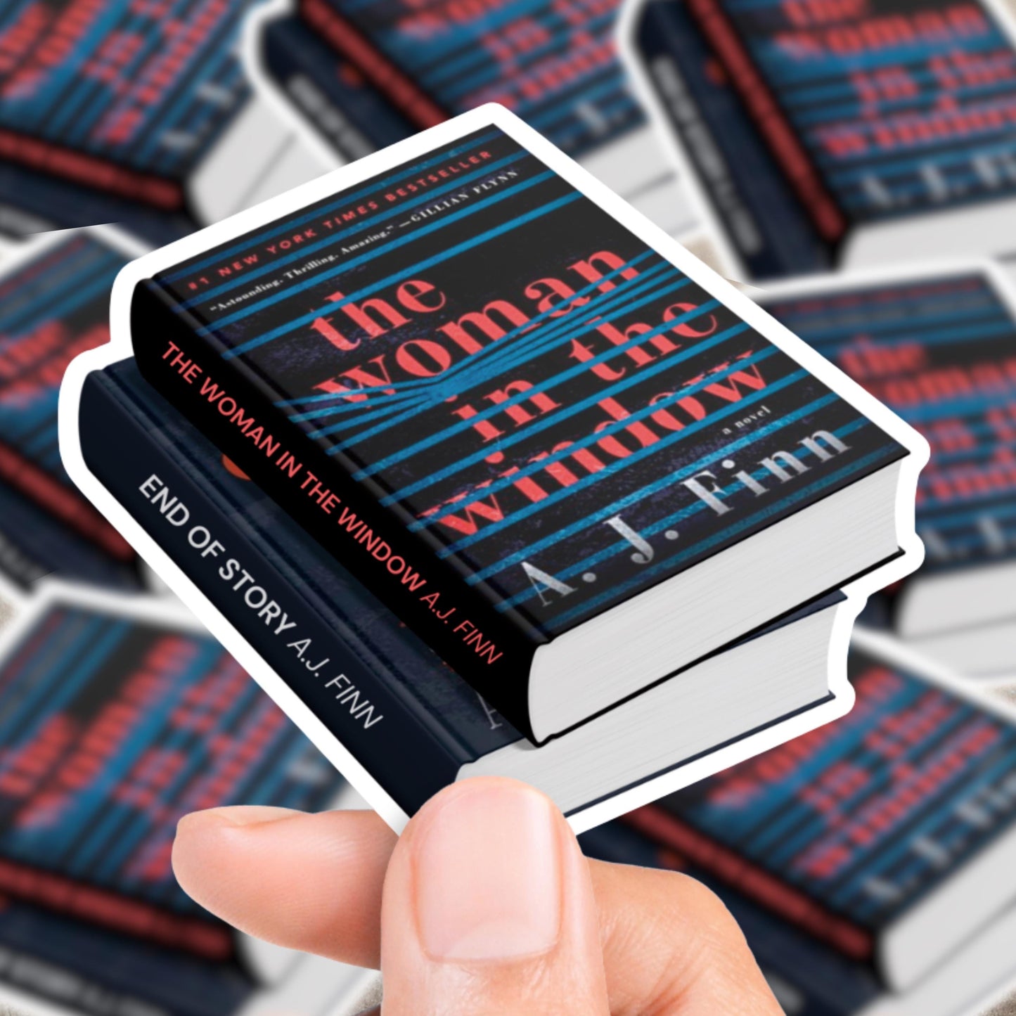 A.J. Finn Book Stack Sticker