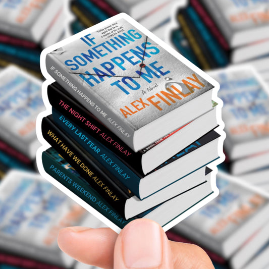 Alex Finlay Book Stack Sticker