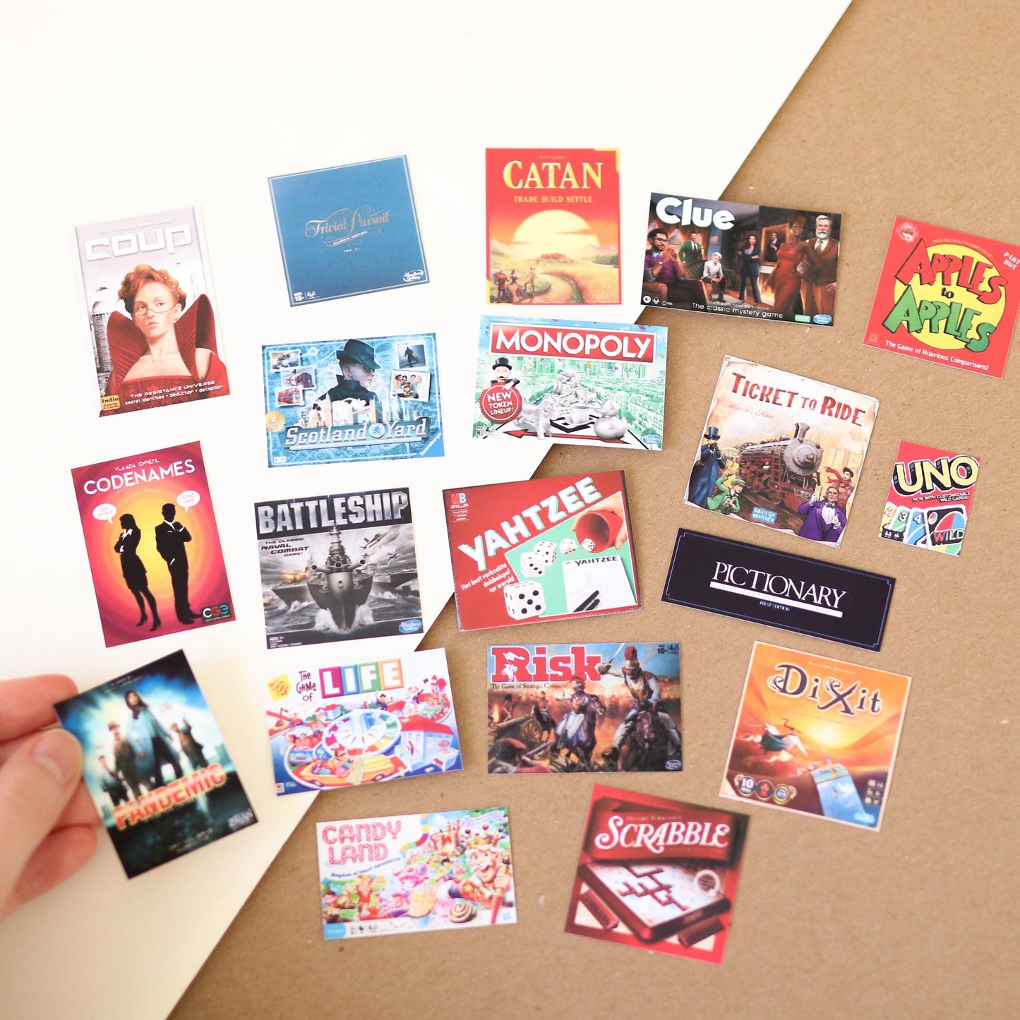 CUSTOM Mini Board Game STICKERS | game tracker, tiny games stickers, customizable, journal, small games, choose your own, vintage card games