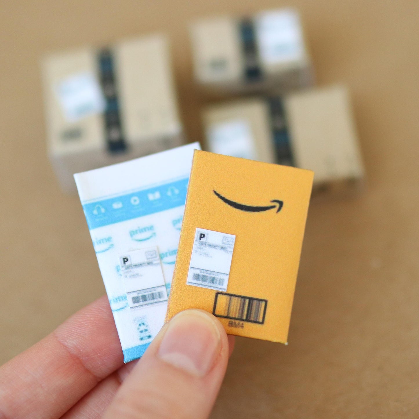 Handmade MINI Delivery Packages / Boxes (set of 5 mini items) Miniature tiny dollhouse shipping cute accessories collectables parcel mail