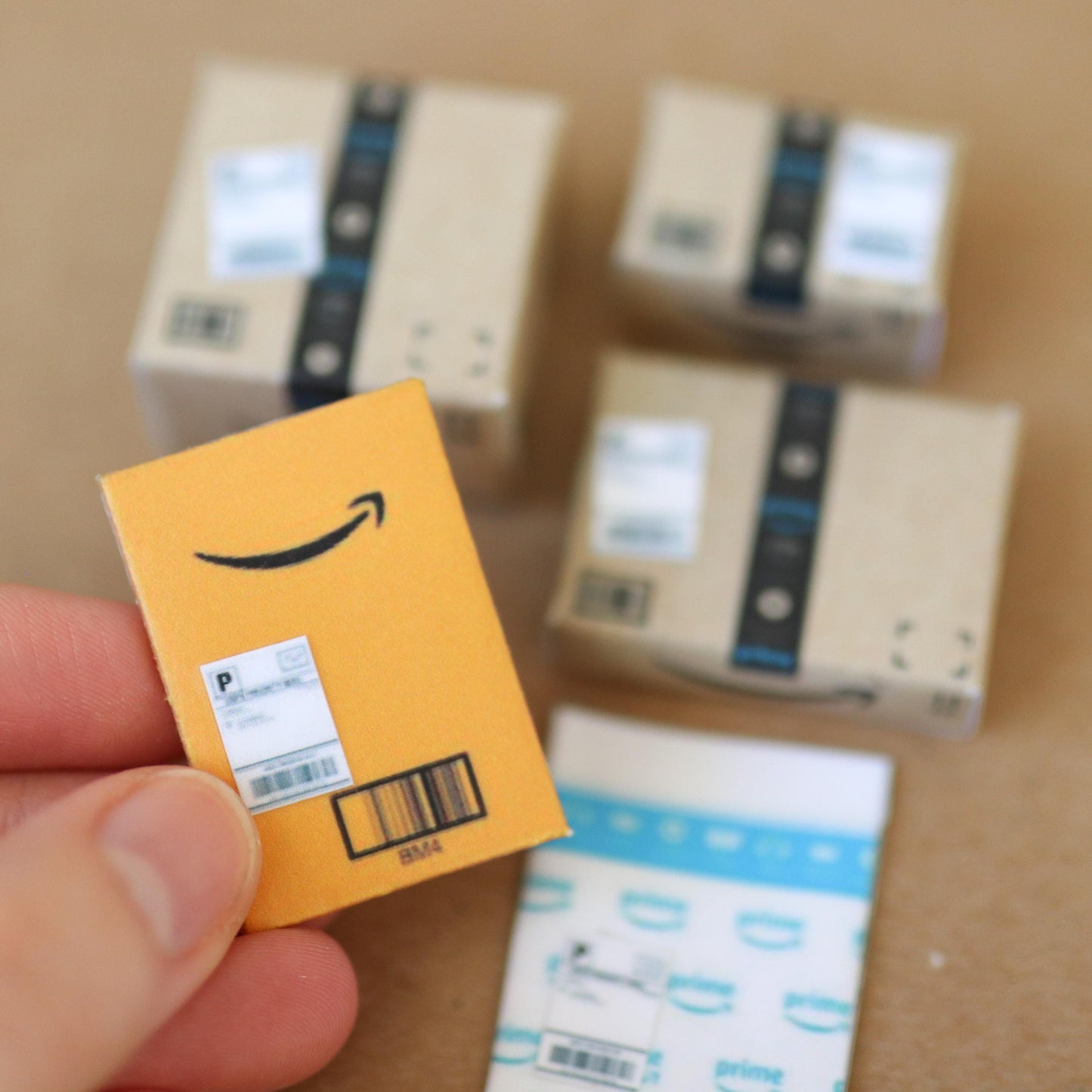 Handmade MINI Delivery Packages / Boxes (set of 5 mini items) Miniature tiny dollhouse shipping cute accessories collectables parcel mail