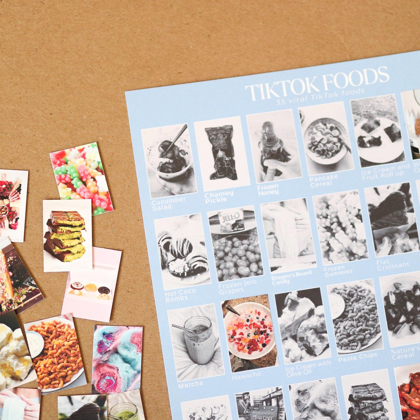 Trending Foods / Snacks Bucket List STICKER Poster | TikTok  35 Stickers, Fun Foodie Bucket List Gift for Teens, Snack Lovers & Food Fans