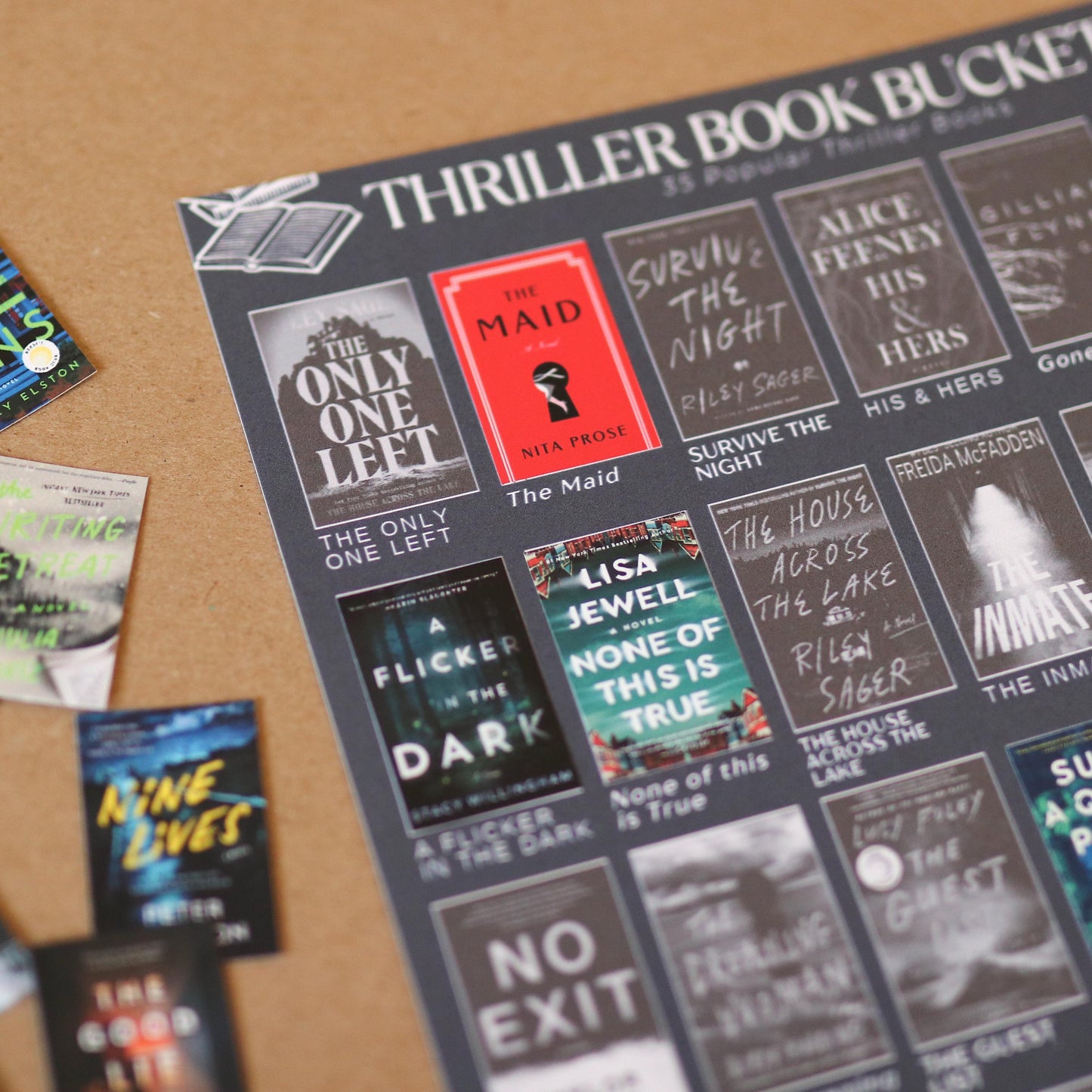 Thriller Books Bucket List Sticker POSTER