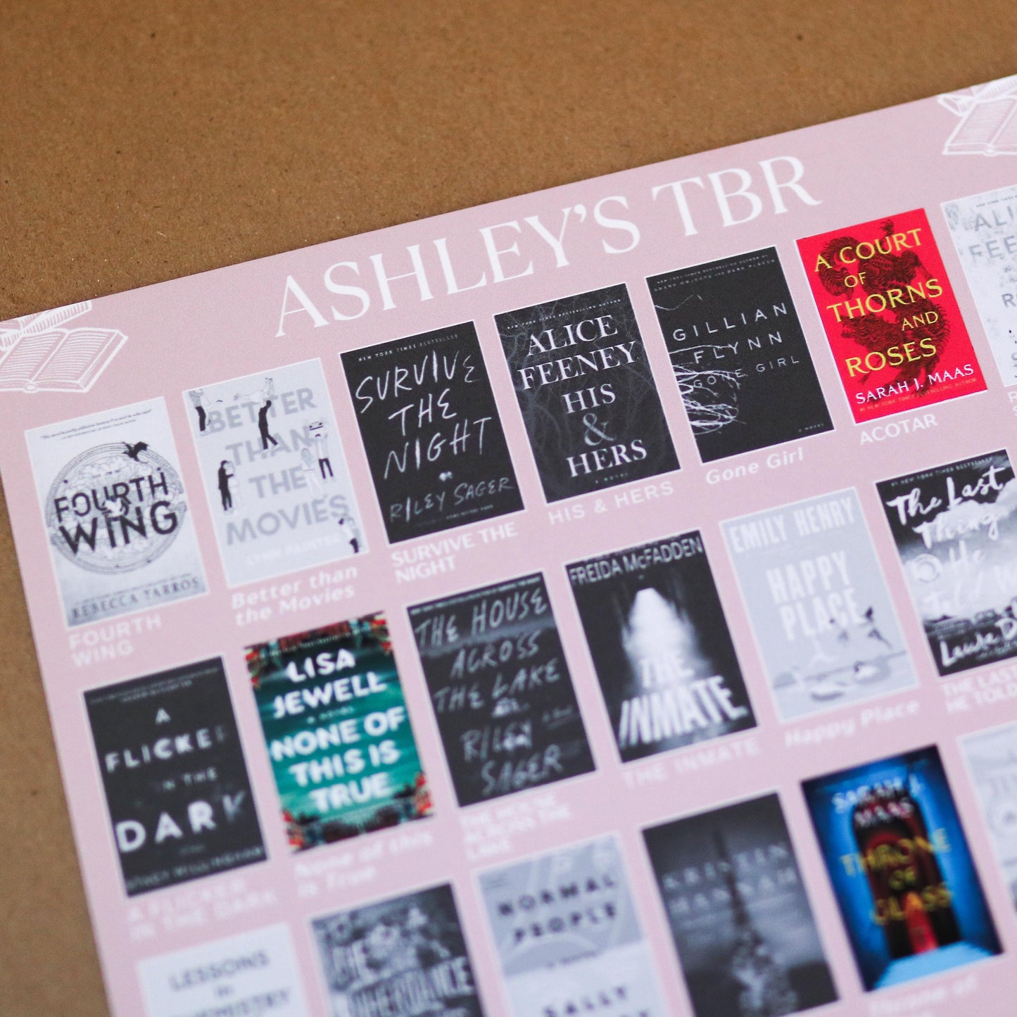 Custom TBR Books Sticker Poster || Personalized Reading Tracker