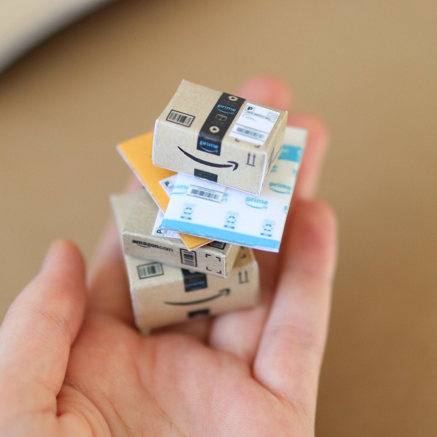 Handmade MINI Delivery Packages / Boxes (set of 5 mini items) Miniature tiny dollhouse shipping cute accessories collectables parcel mail