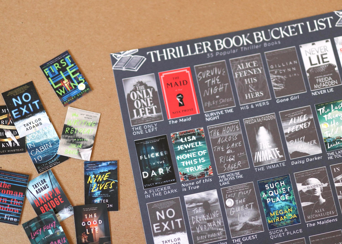 Thriller Books Bucket List Sticker POSTER