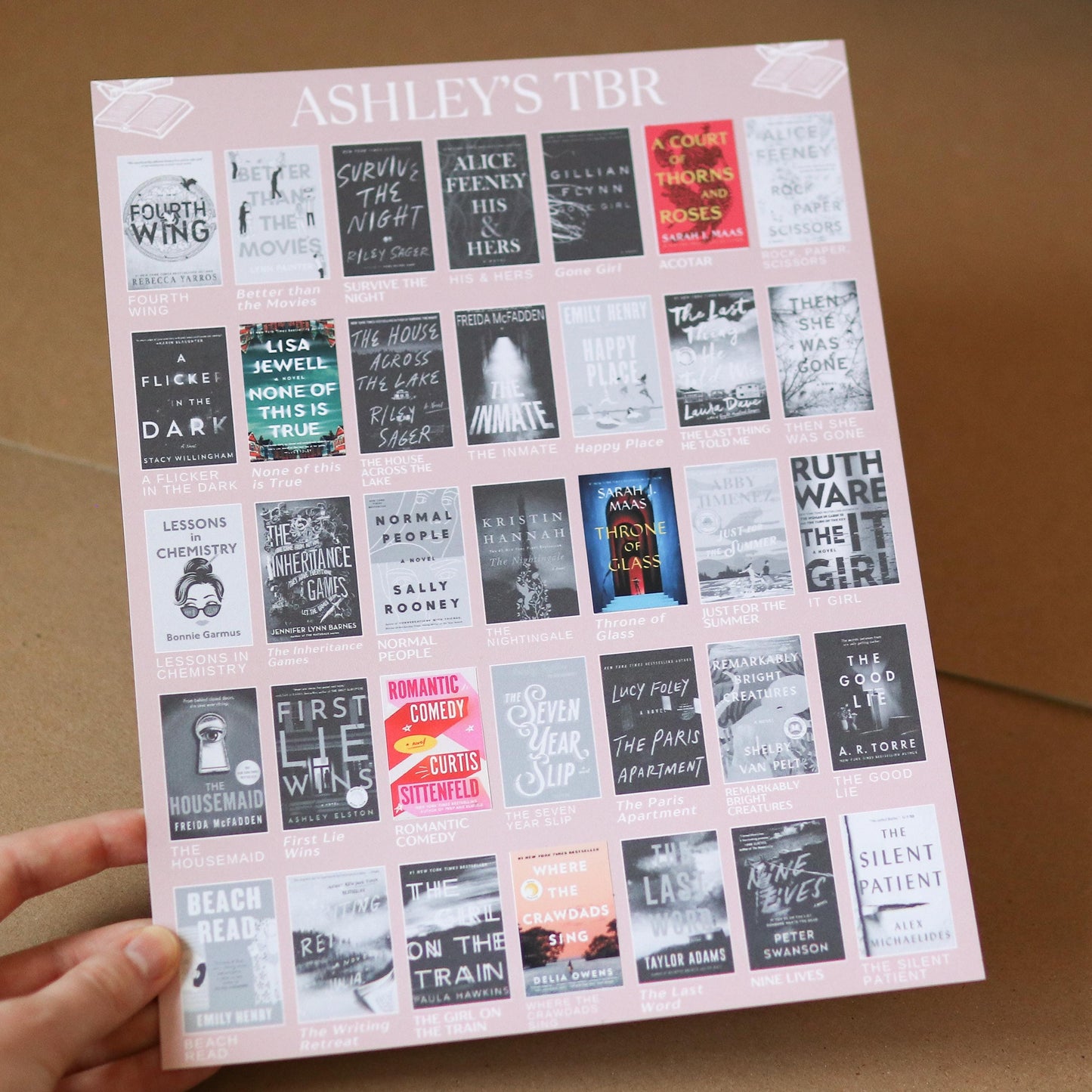 Custom TBR Books Sticker Poster || Personalized Reading Tracker