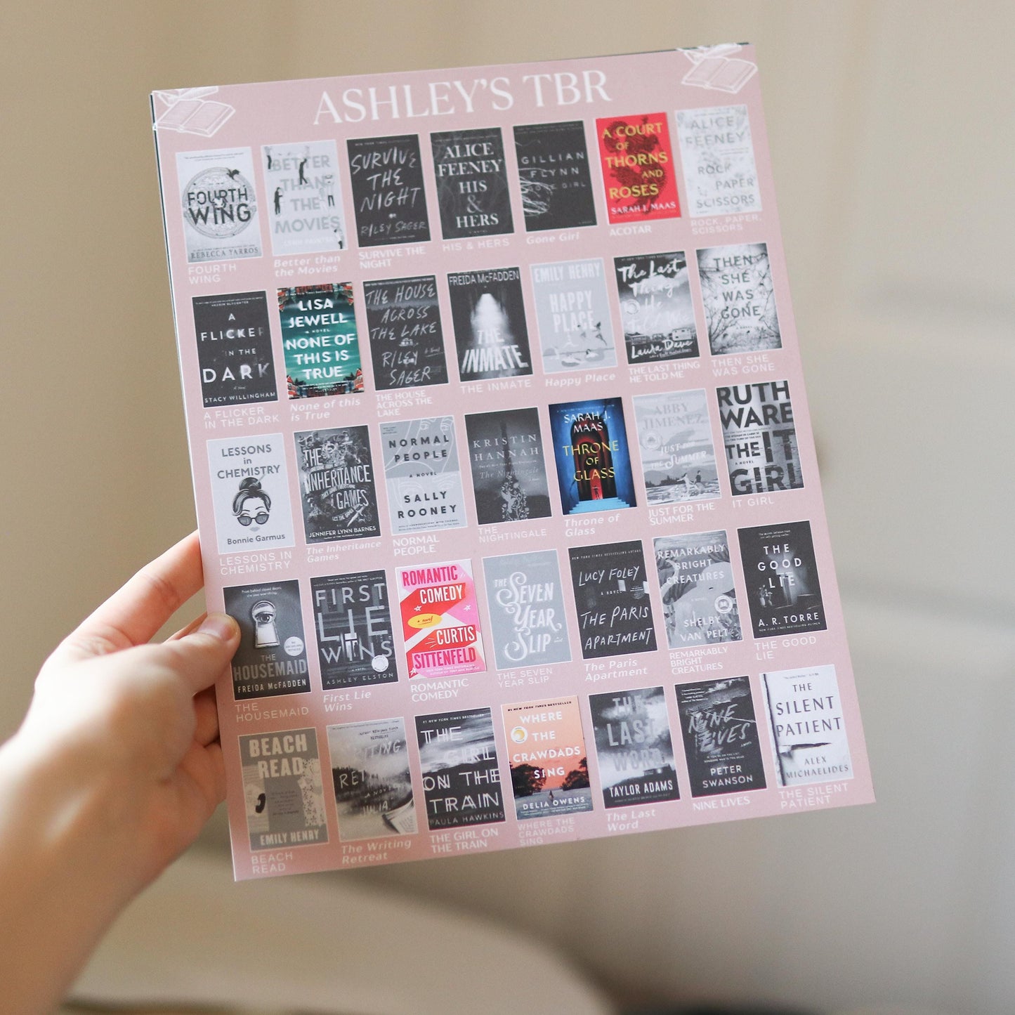 Custom TBR Books Sticker Poster || Personalized Reading Tracker