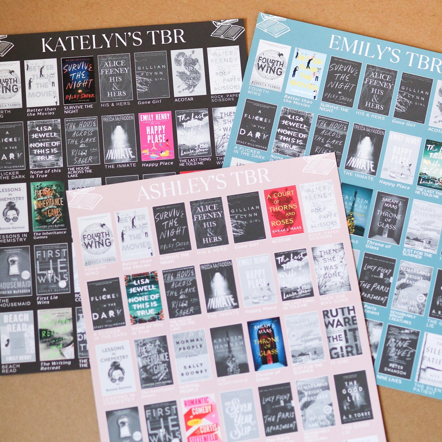 Custom TBR Books Sticker Poster || Personalized Reading Tracker