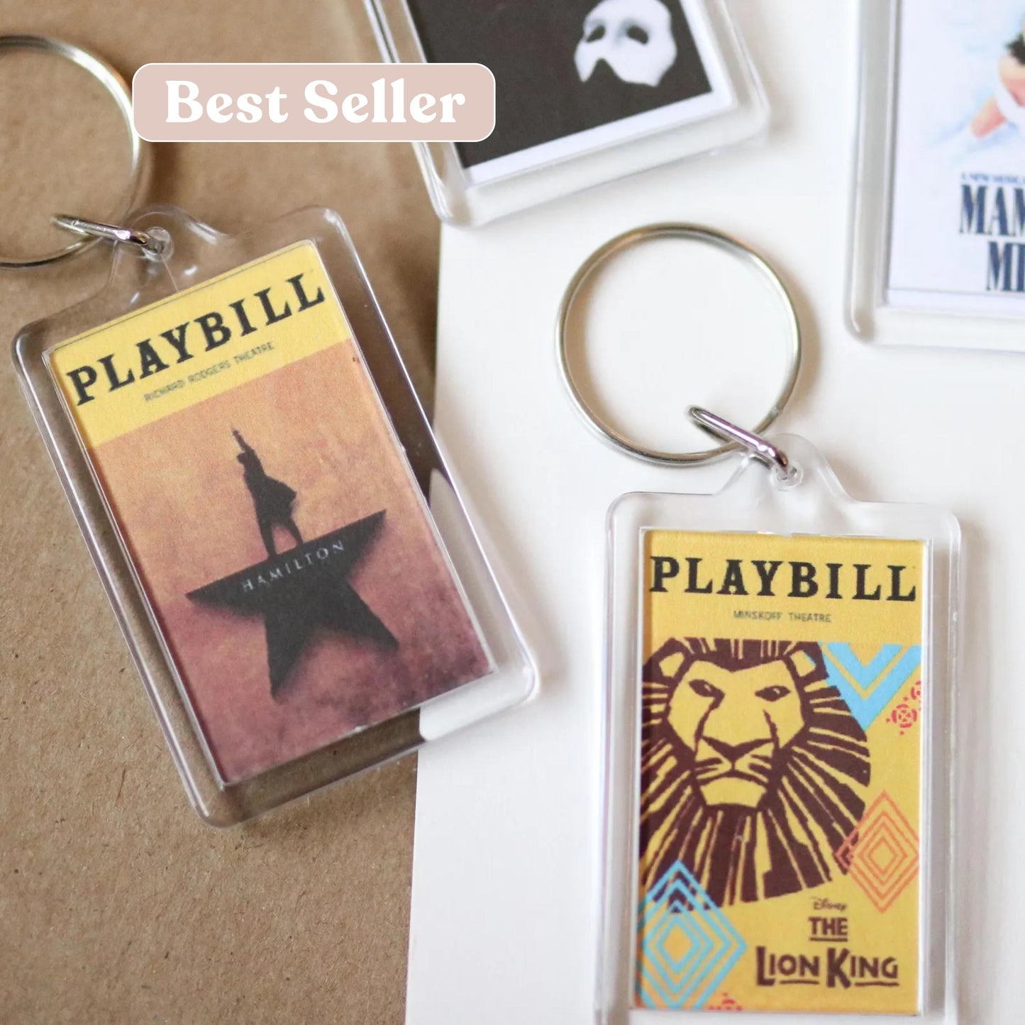 CUSTOM Theatre Keychain | choose your own, custom gift idea, theatre kid, broad way, poster, new york, performance bill play