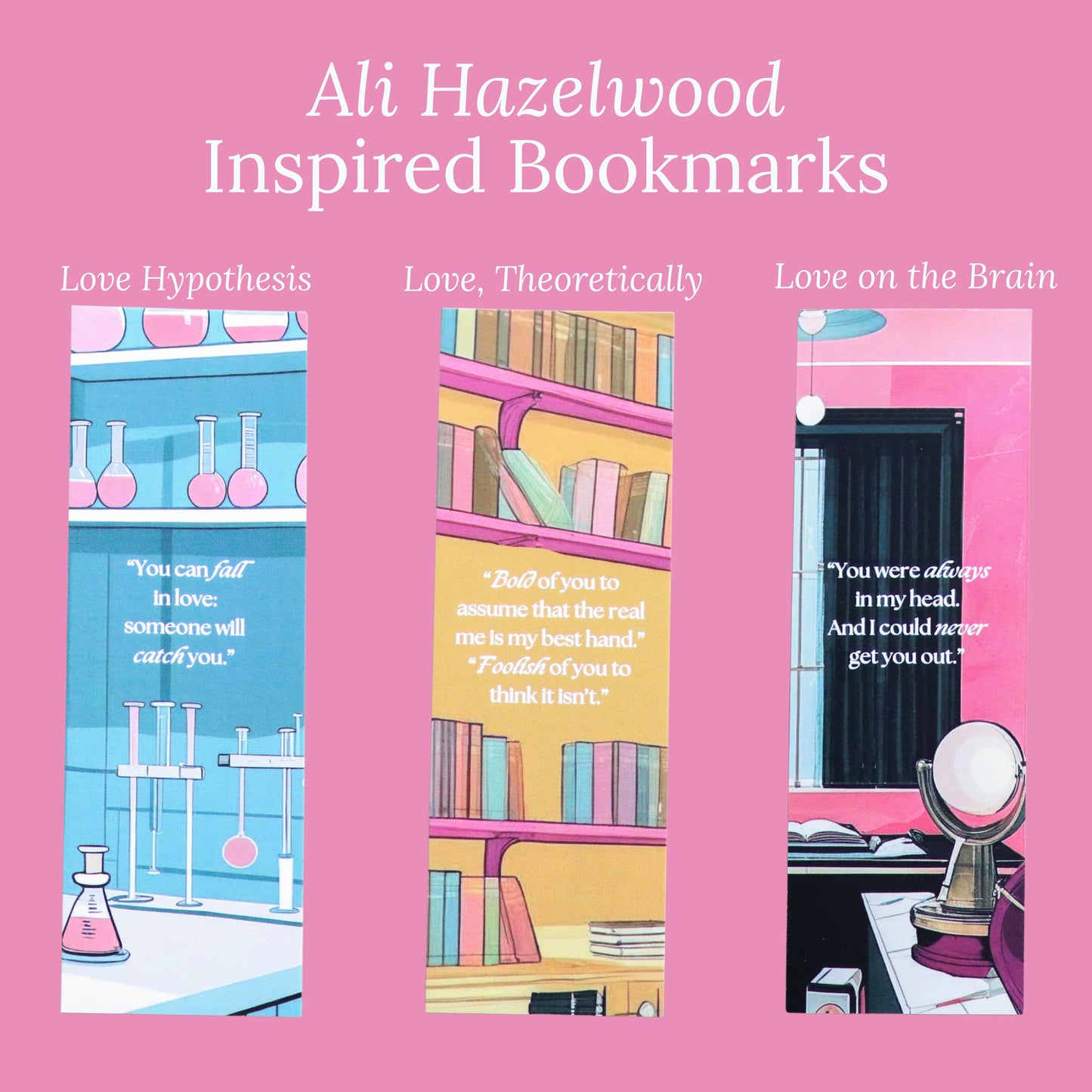 Love Hypothesis Inspired Bookmarks (set of 3)