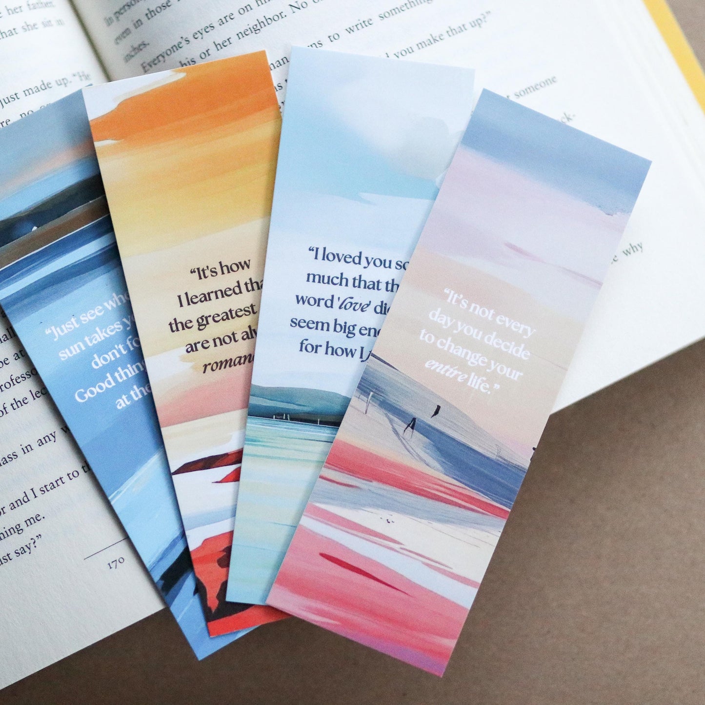 Carley Fortune inspired Bookmarks (set of 4)