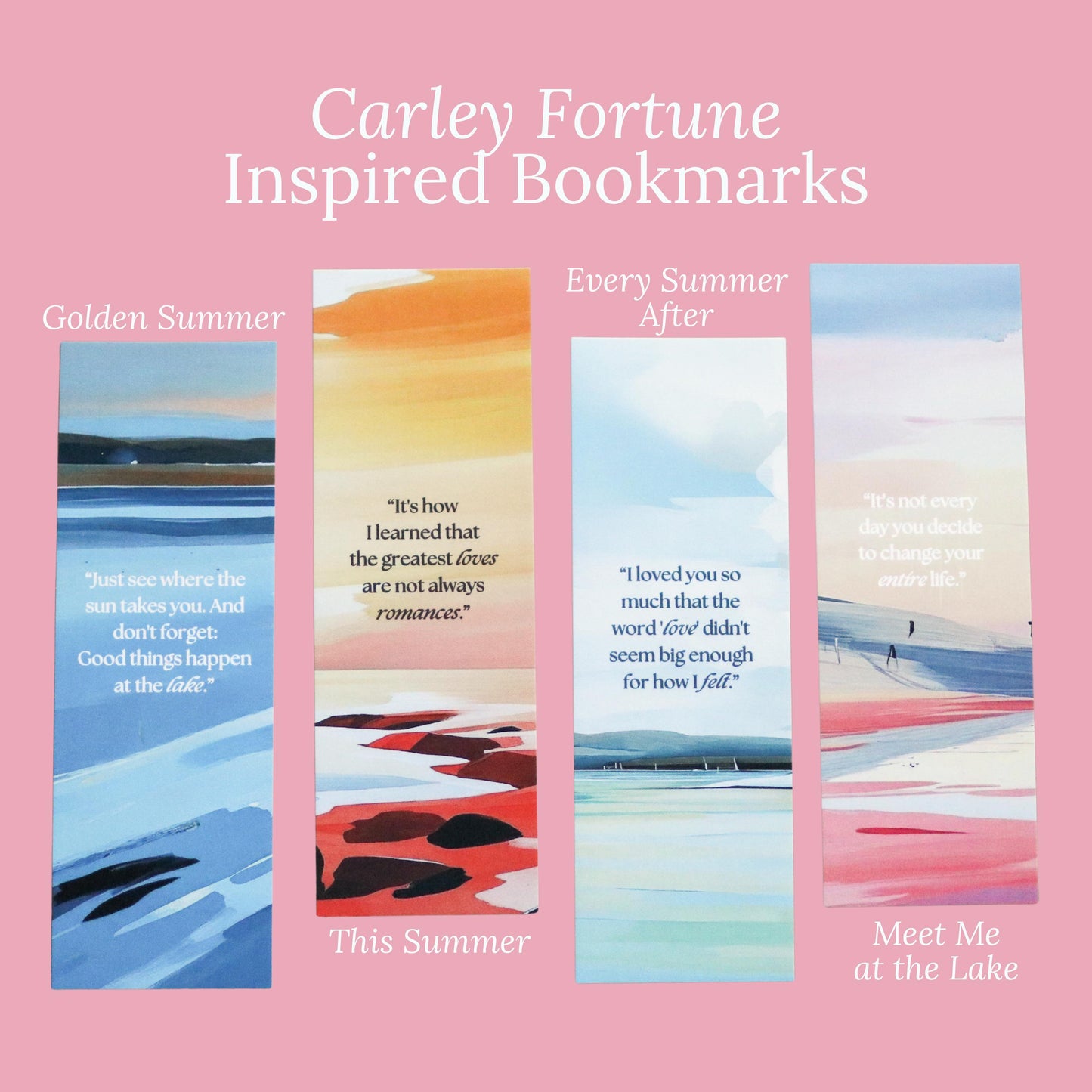 Carley Fortune inspired Bookmarks (set of 4)