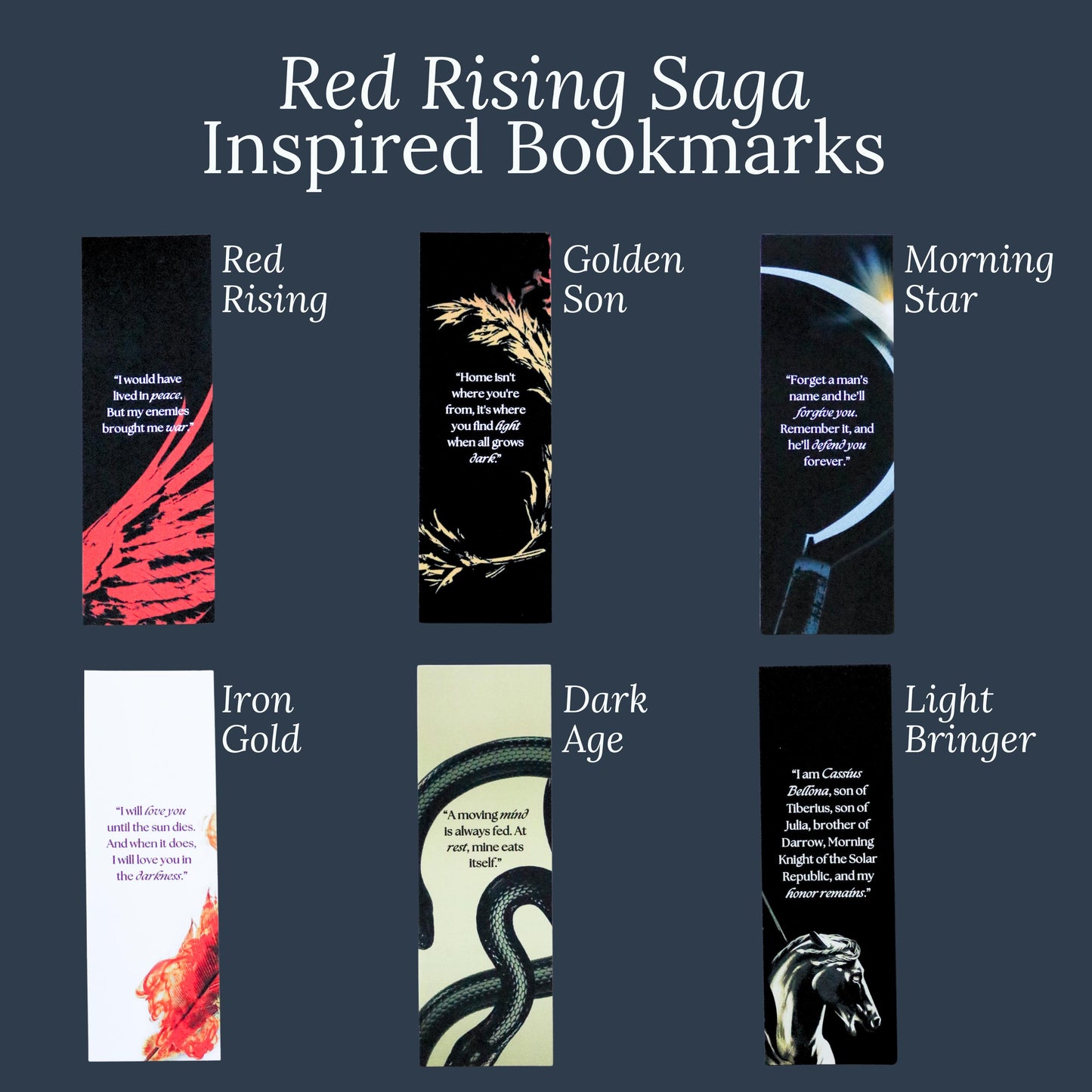 Red Rising Saga inspired Bookmarks (set of 6)