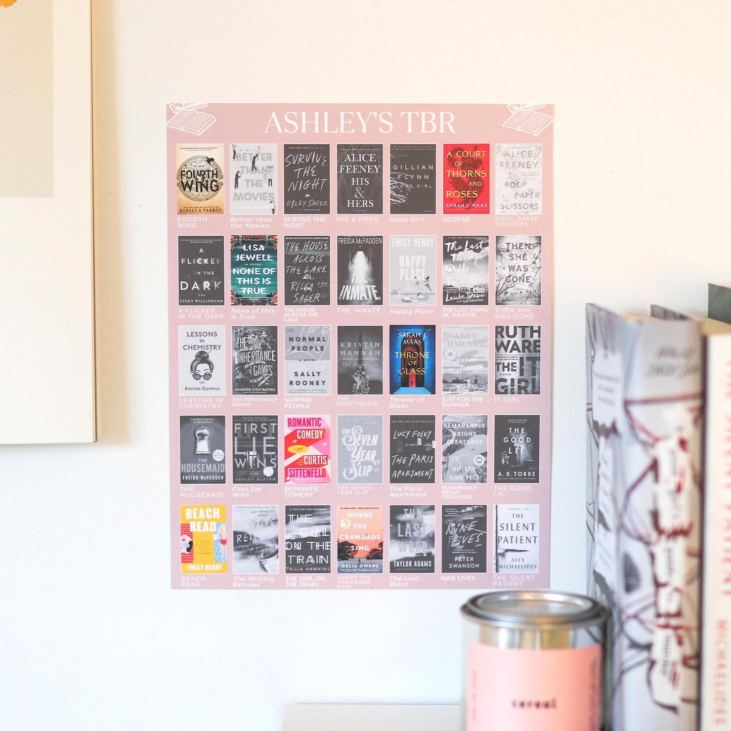 Custom TBR Books Sticker Poster || Personalized Reading Tracker