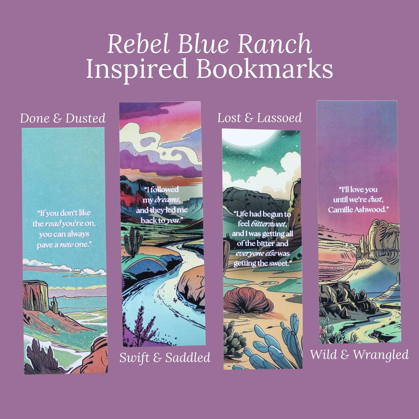 Rebel Blue Ranch inspired Bookmarks (set of 4)