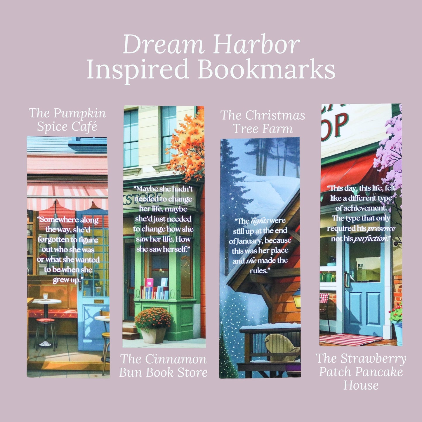 Dream Harbor inspired Bookmarks (set of 4)