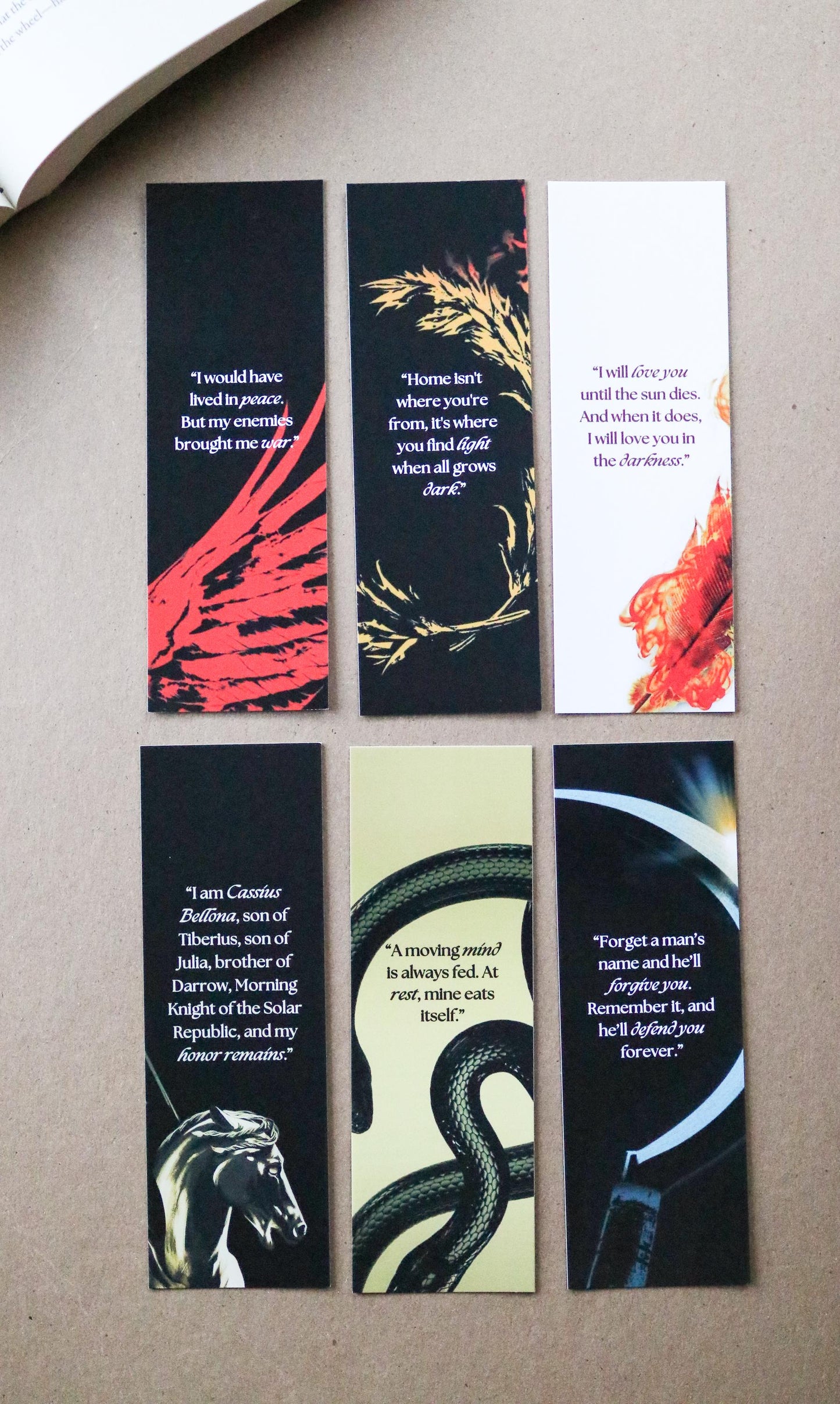 Red Rising Saga inspired Bookmarks (set of 6)