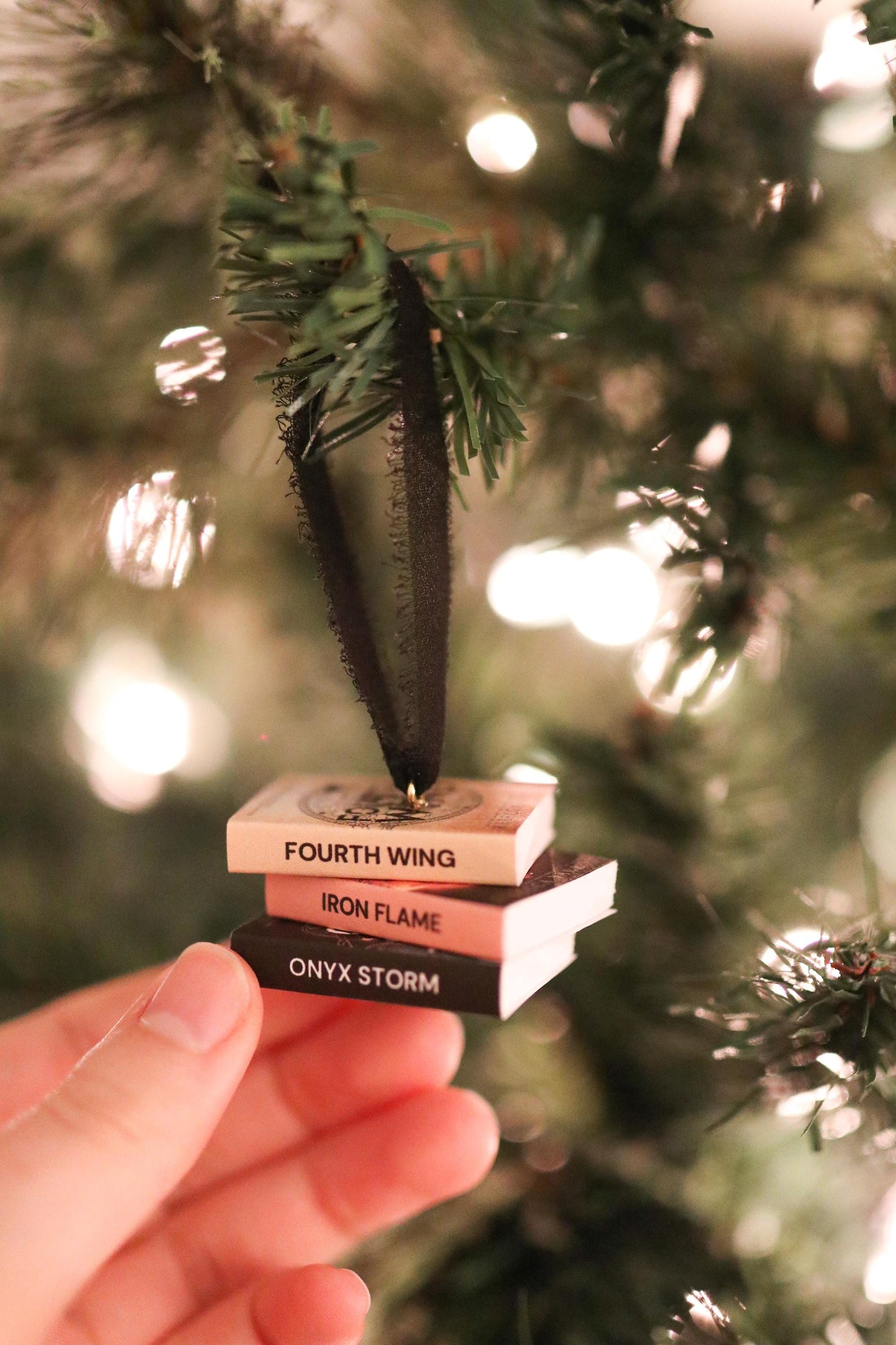 Fourth Wing Mini Book Stack Ornament