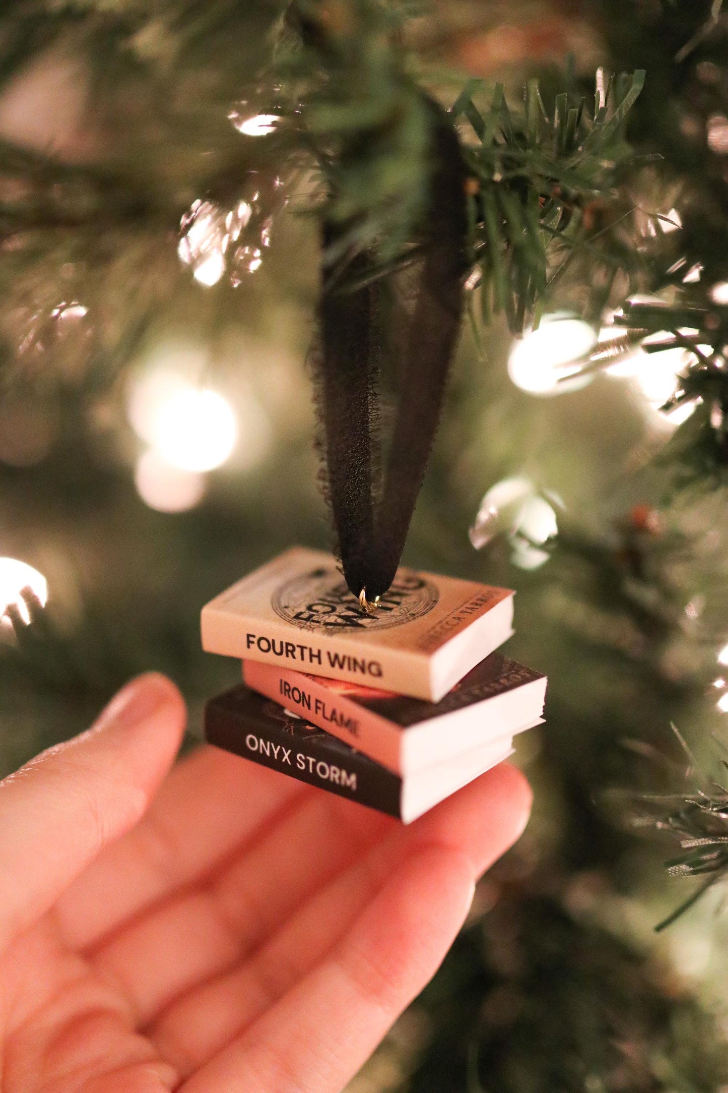 Fourth Wing Mini Book Stack Ornament