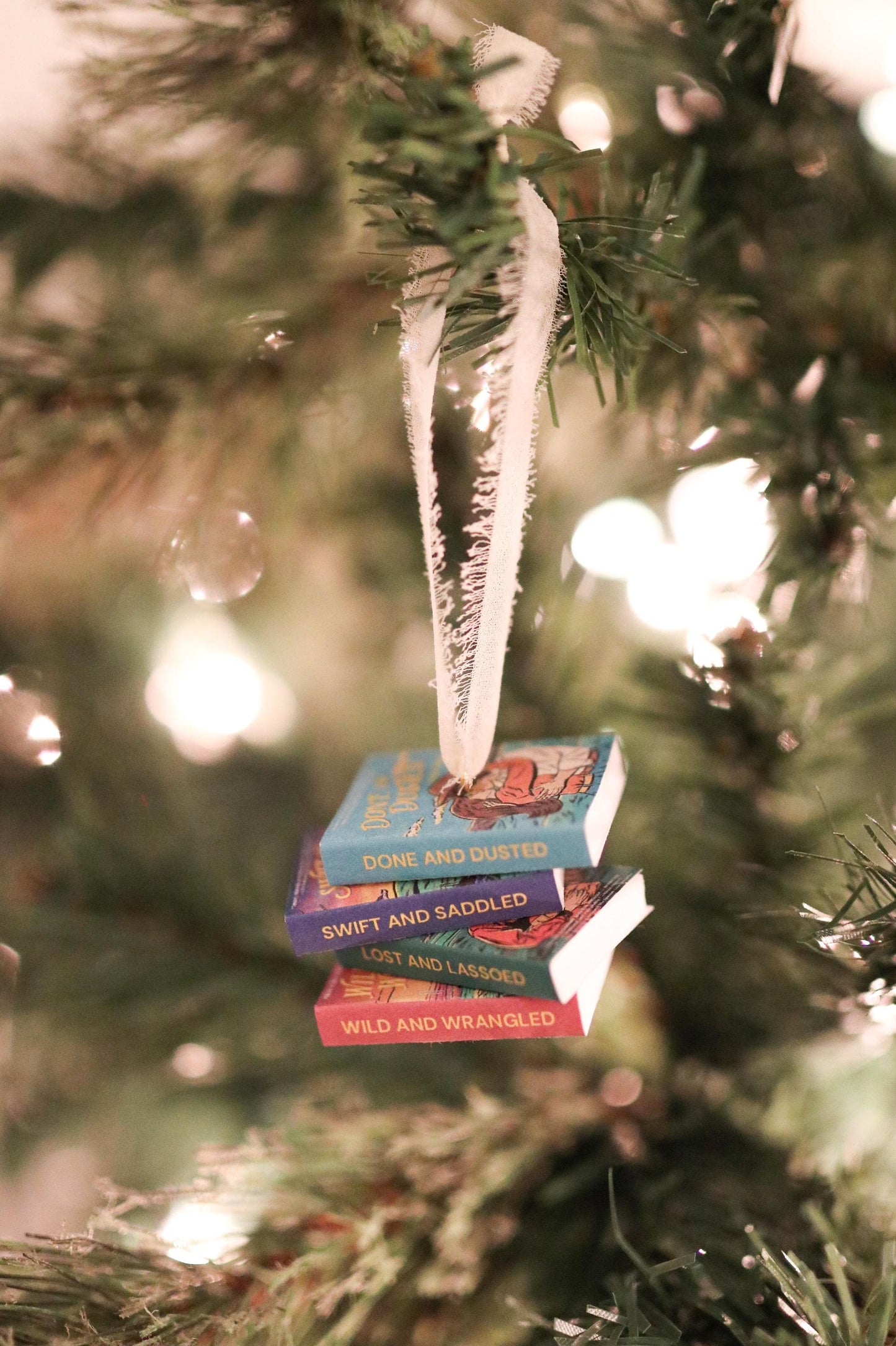 Rebel Blue Ranch Mini Book Stack Ornament