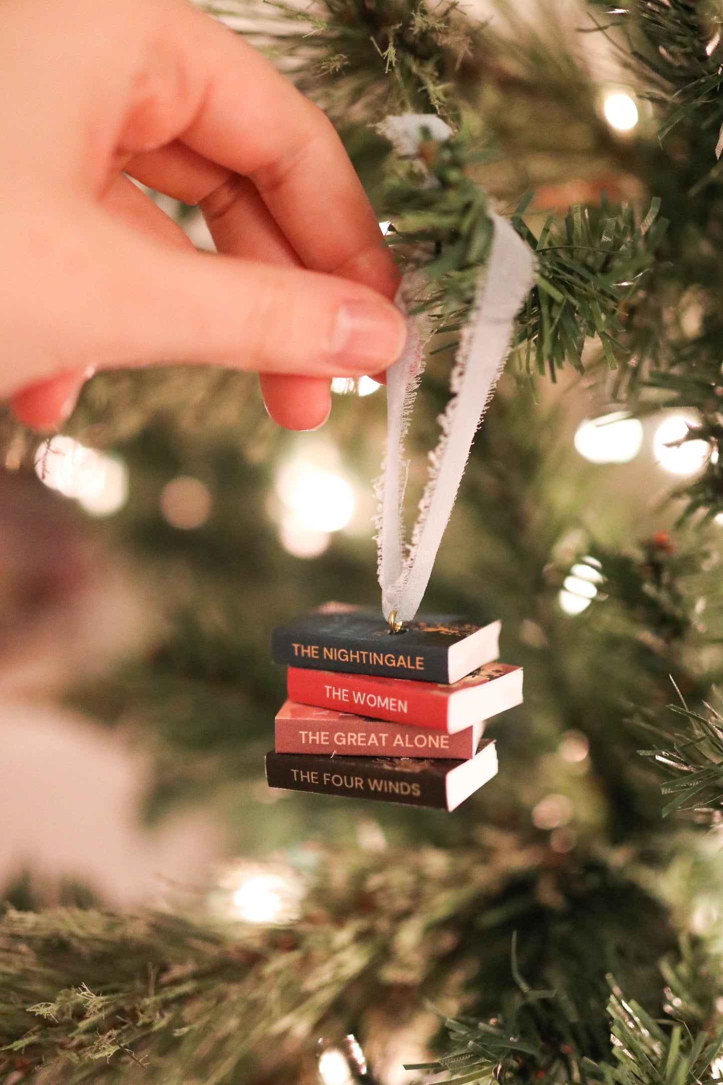 Kristin Hannah Mini Book Stack Ornament