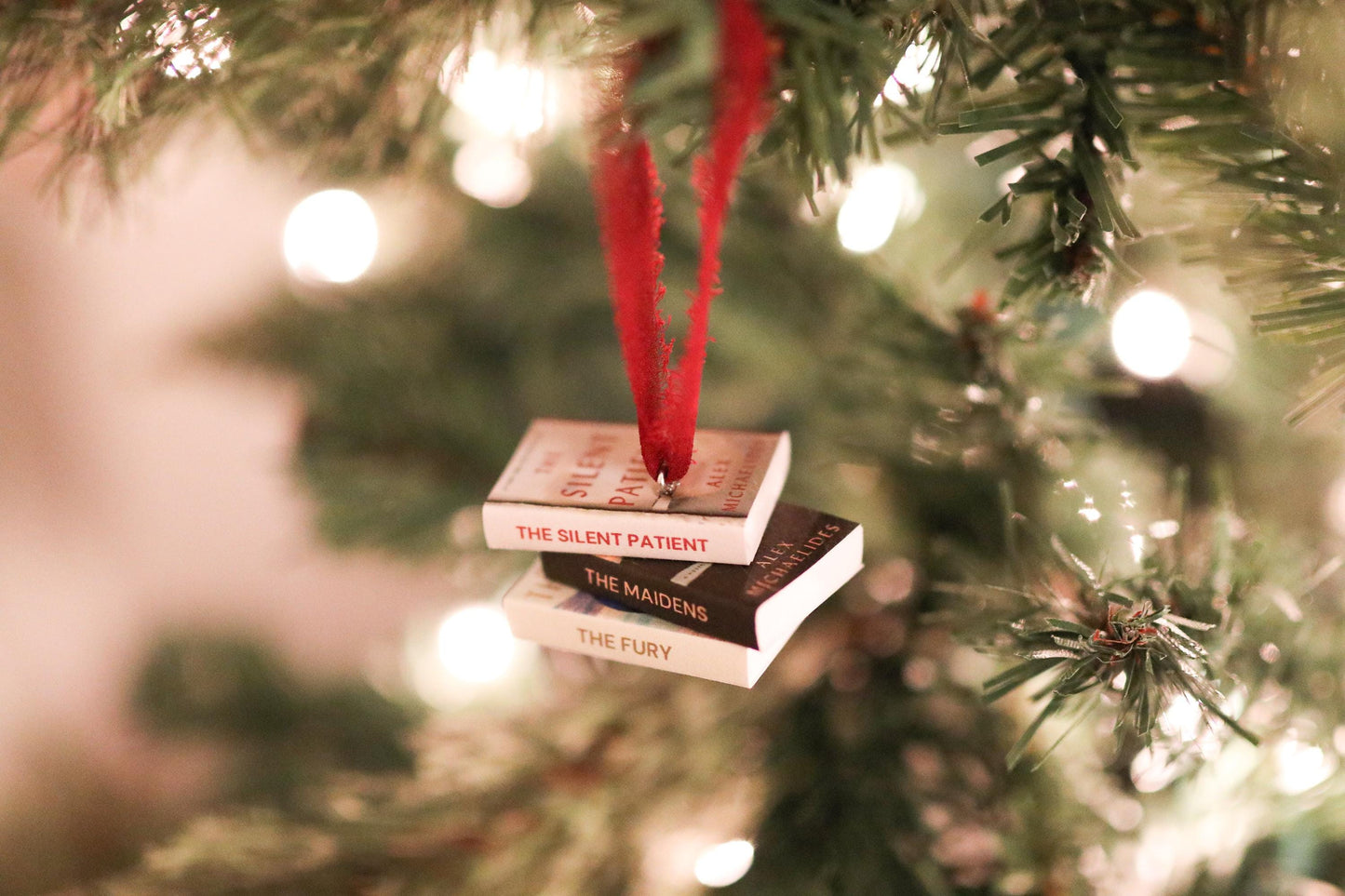 Alex Michaelides Mini Book Stack Ornament
