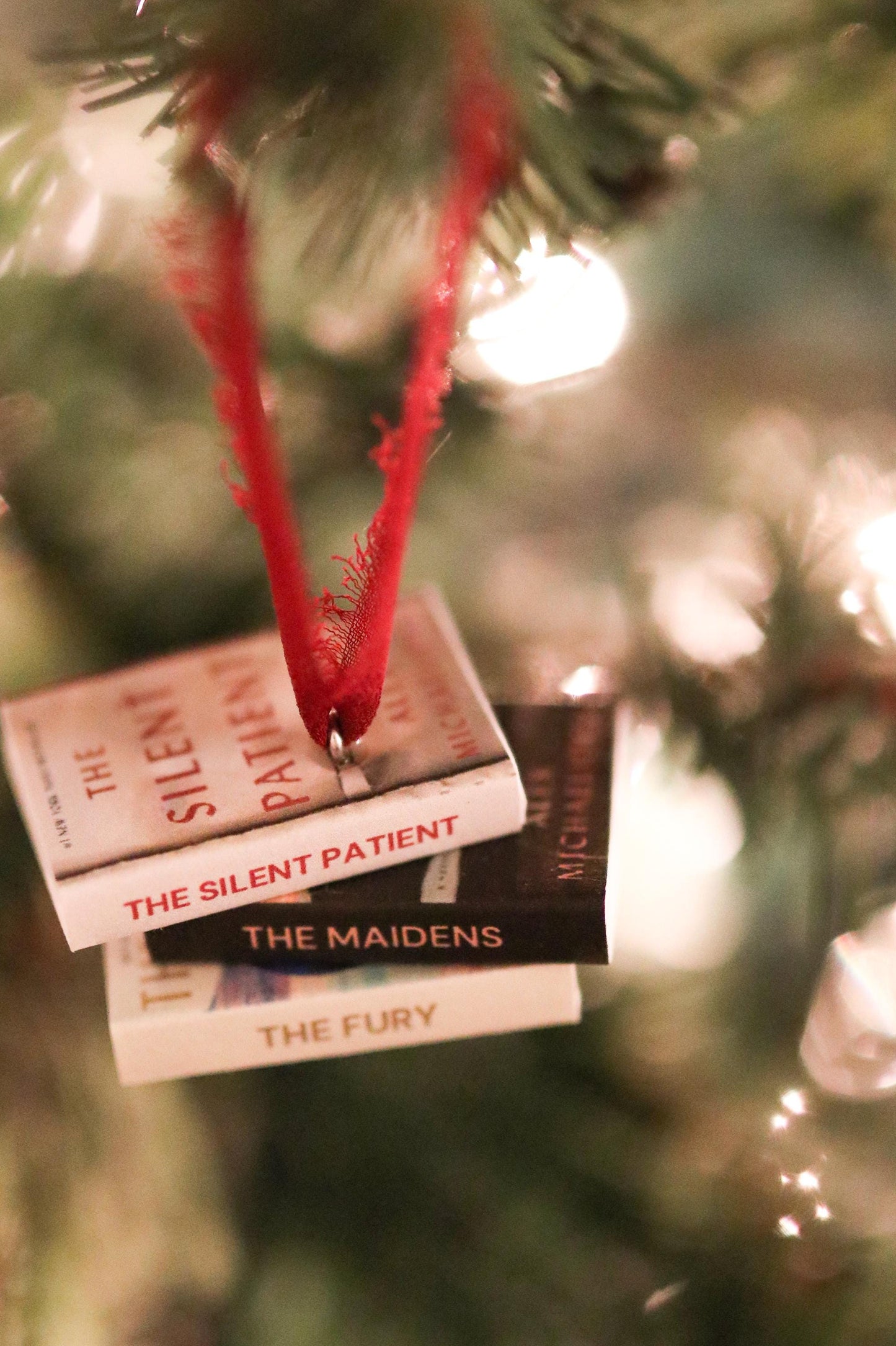 Alex Michaelides Mini Book Stack Ornament
