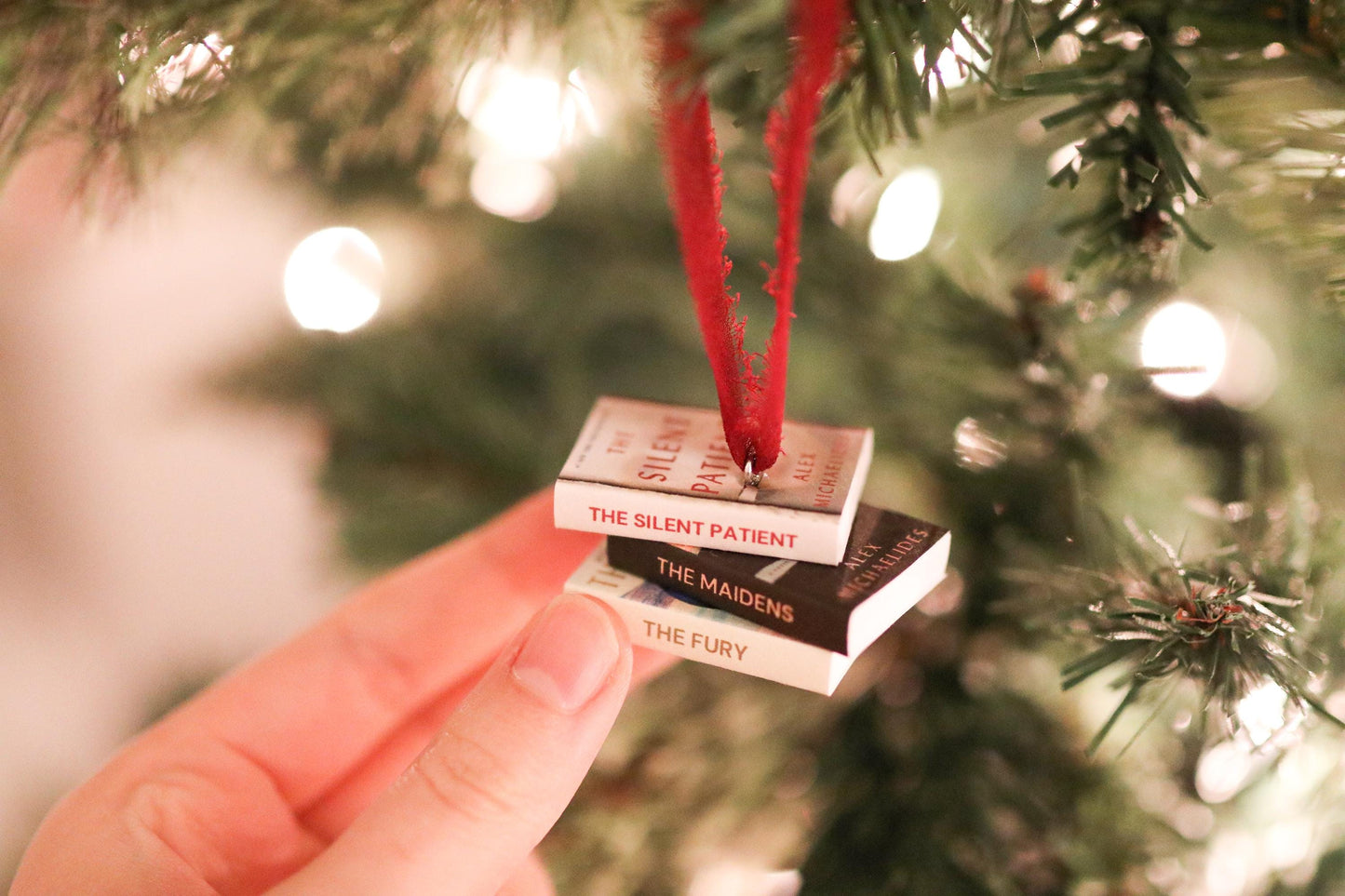 Alex Michaelides Mini Book Stack Ornament