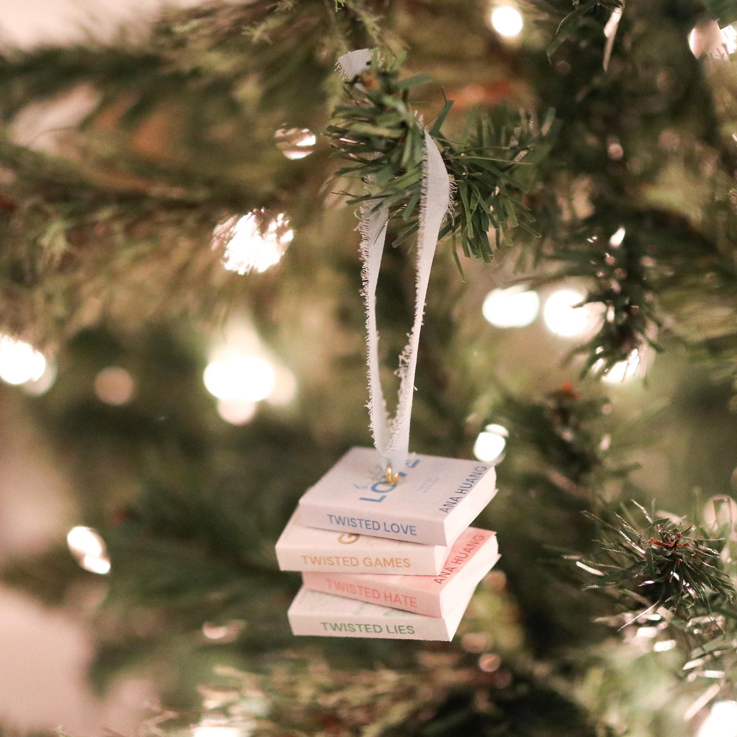 Twisted Love Mini Book Stack Ornament