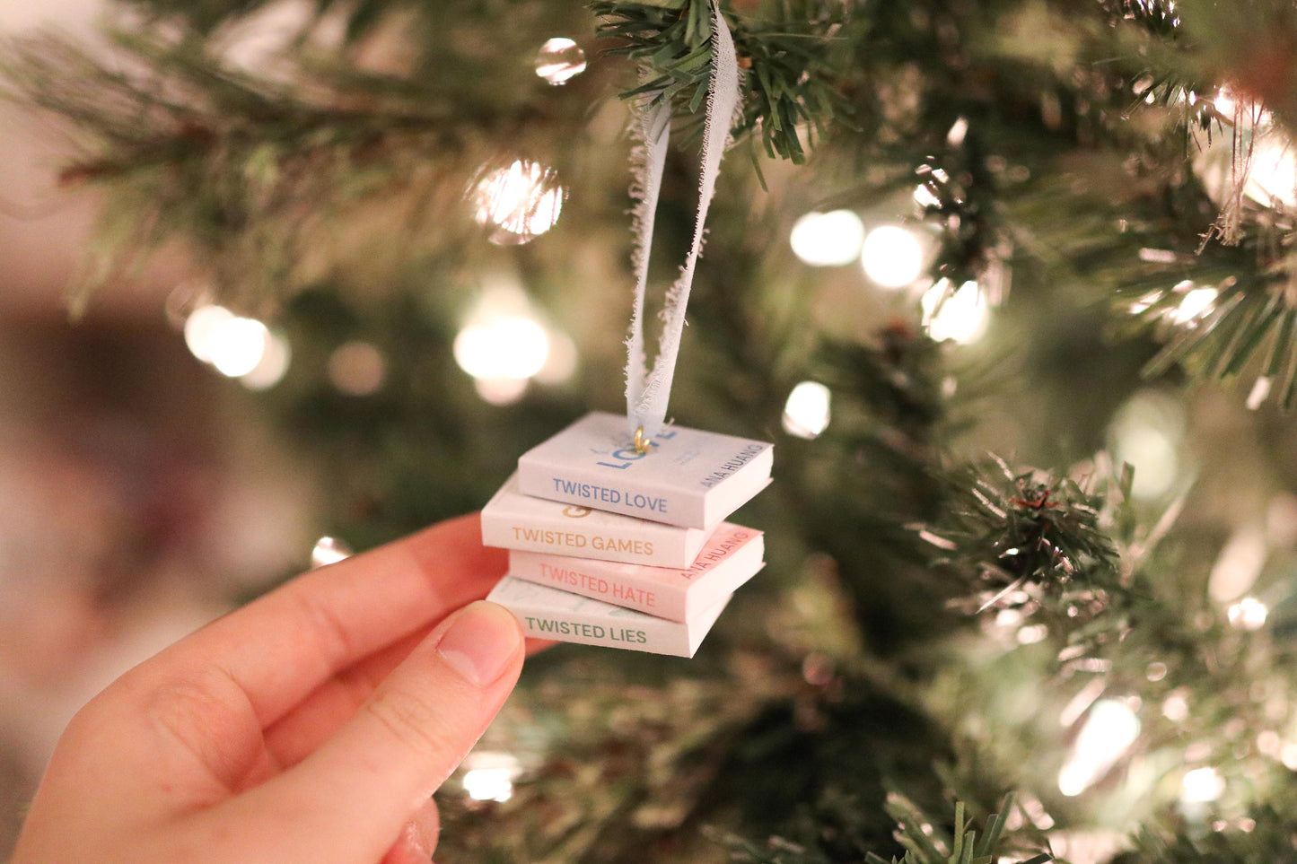 Twisted Love Mini Book Stack Ornament