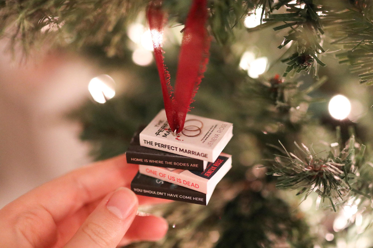 Jeneva Rose Mini Book Stack Ornament