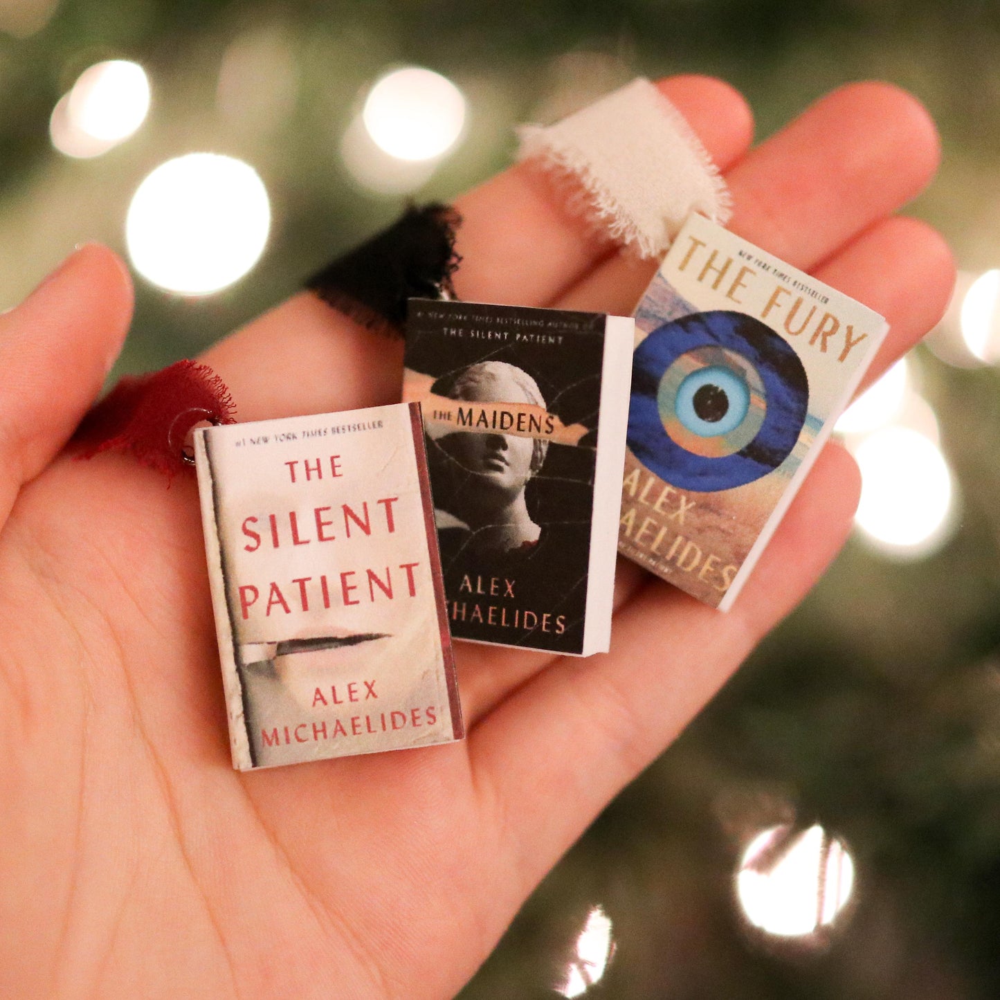 Alex Michaelides Mini Book Ornaments