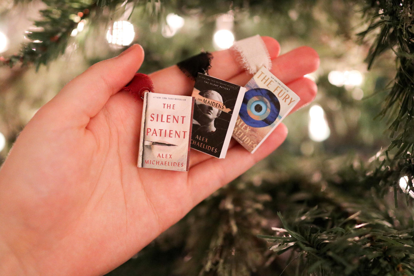 Alex Michaelides Mini Book Ornaments