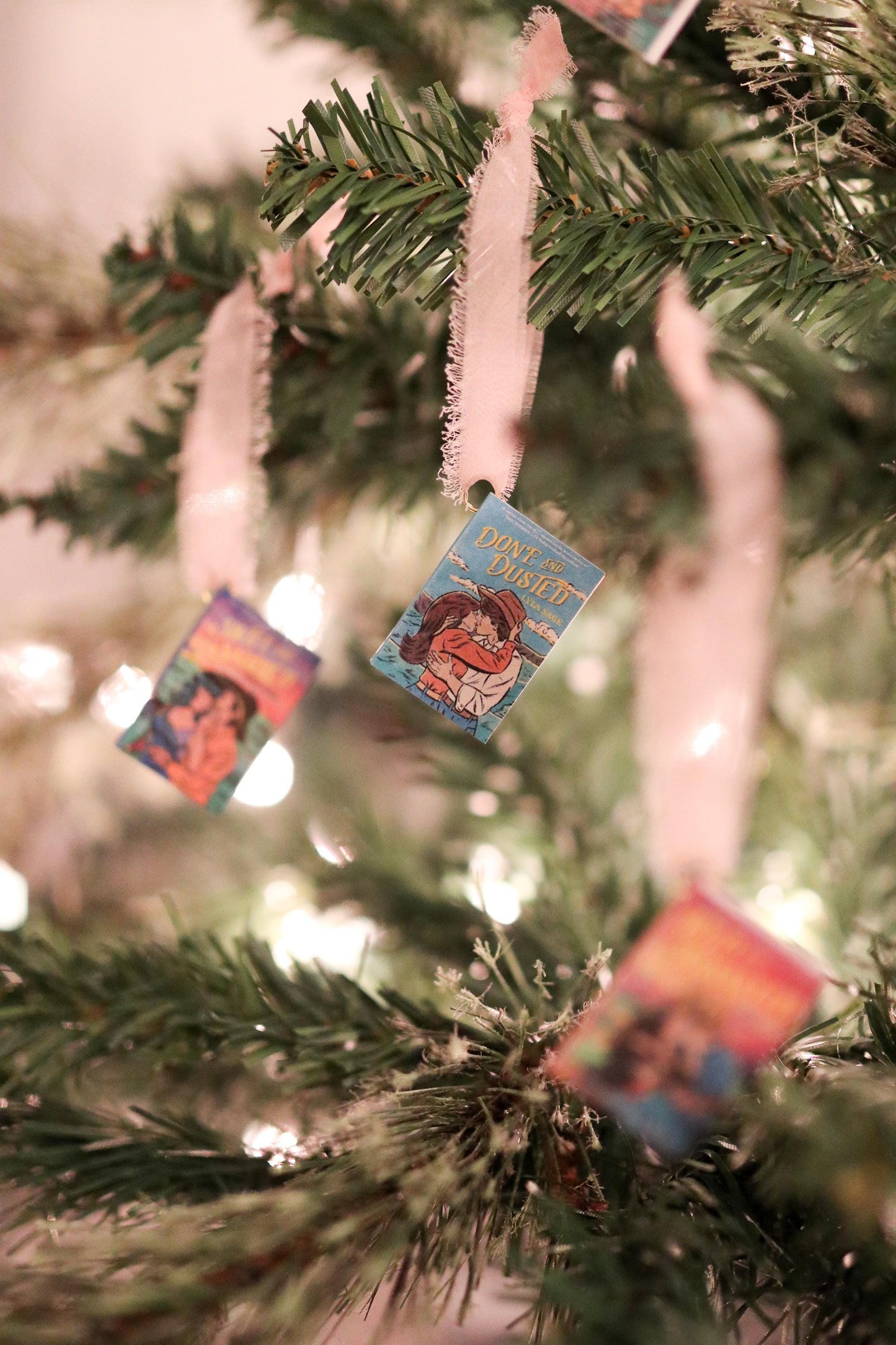 Rebel Blue Ranch Mini Book Ornaments | handmade christmas (set of 4) romance, Miniature, tiny books, western Done and Dusted Lyla Sage