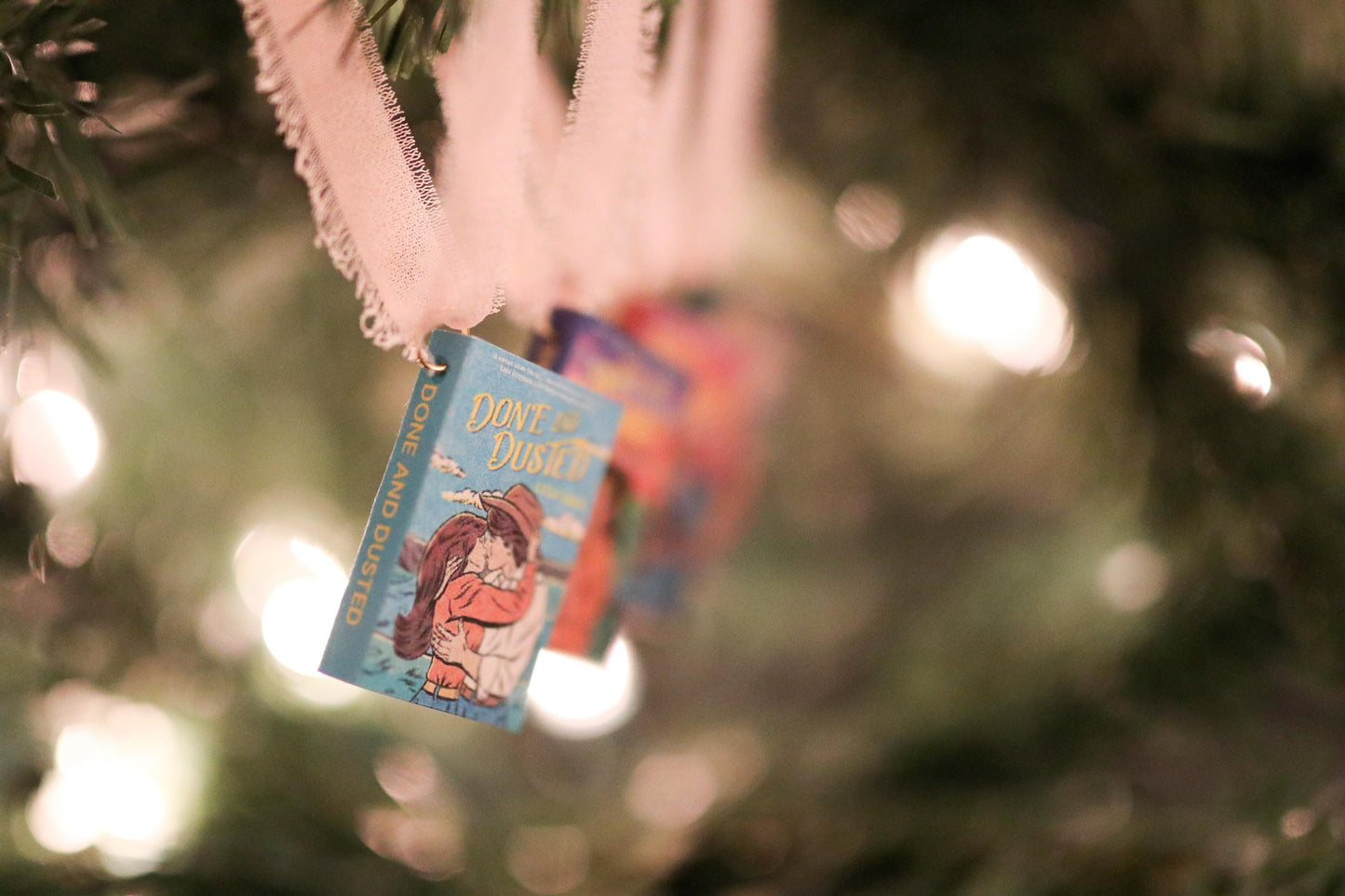 Rebel Blue Ranch Mini Book Ornaments | handmade christmas (set of 4) romance, Miniature, tiny books, western Done and Dusted Lyla Sage