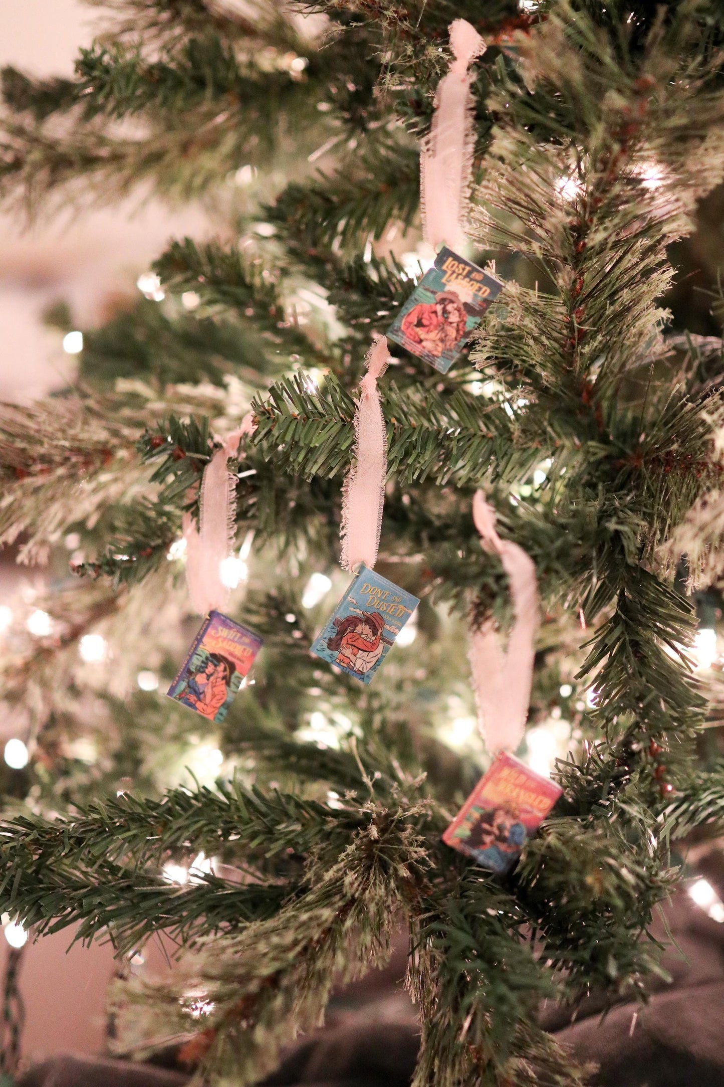 Rebel Blue Ranch Mini Book Ornaments | handmade christmas (set of 4) romance, Miniature, tiny books, western Done and Dusted Lyla Sage