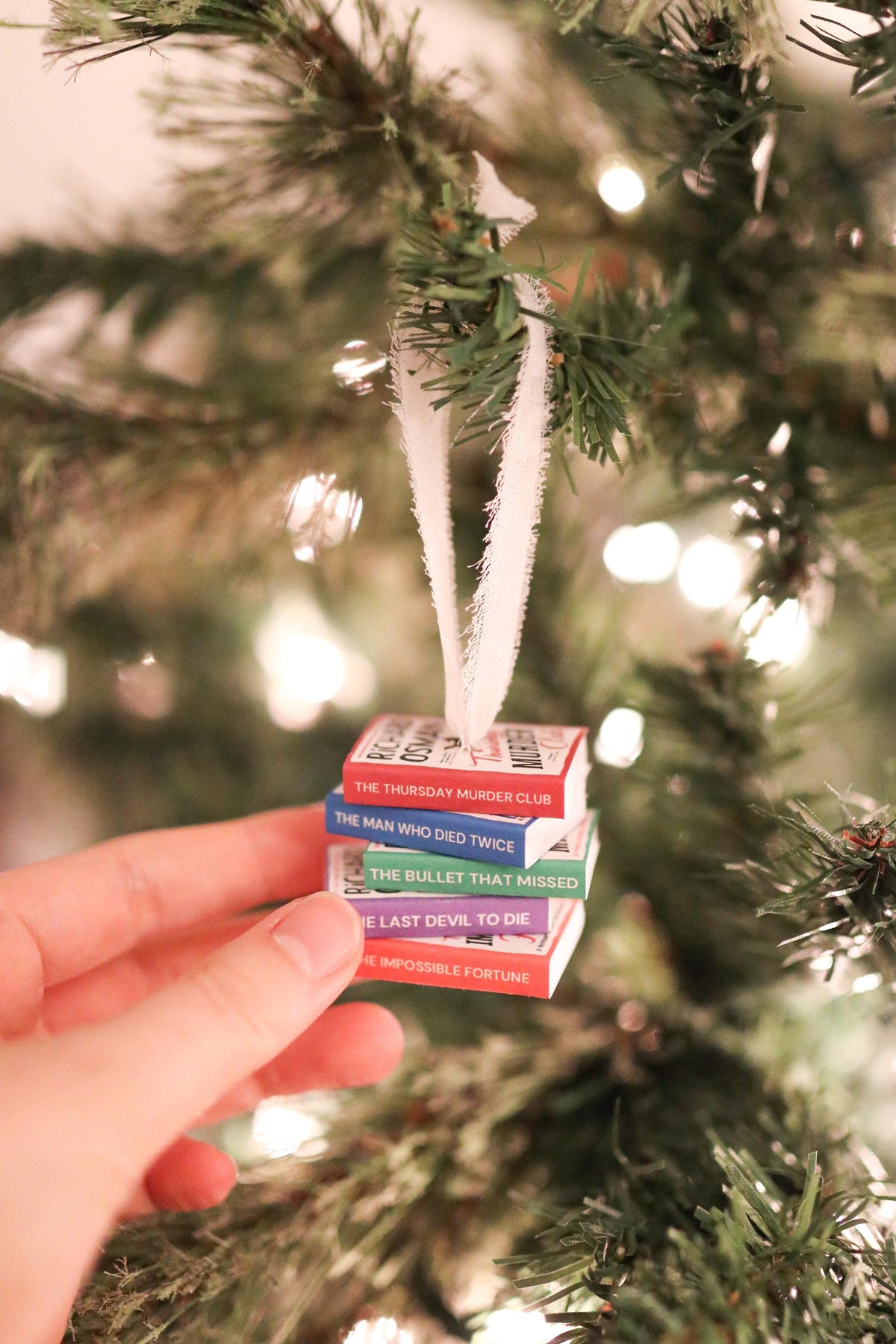 CUSTOM Mini Book Stack Ornament